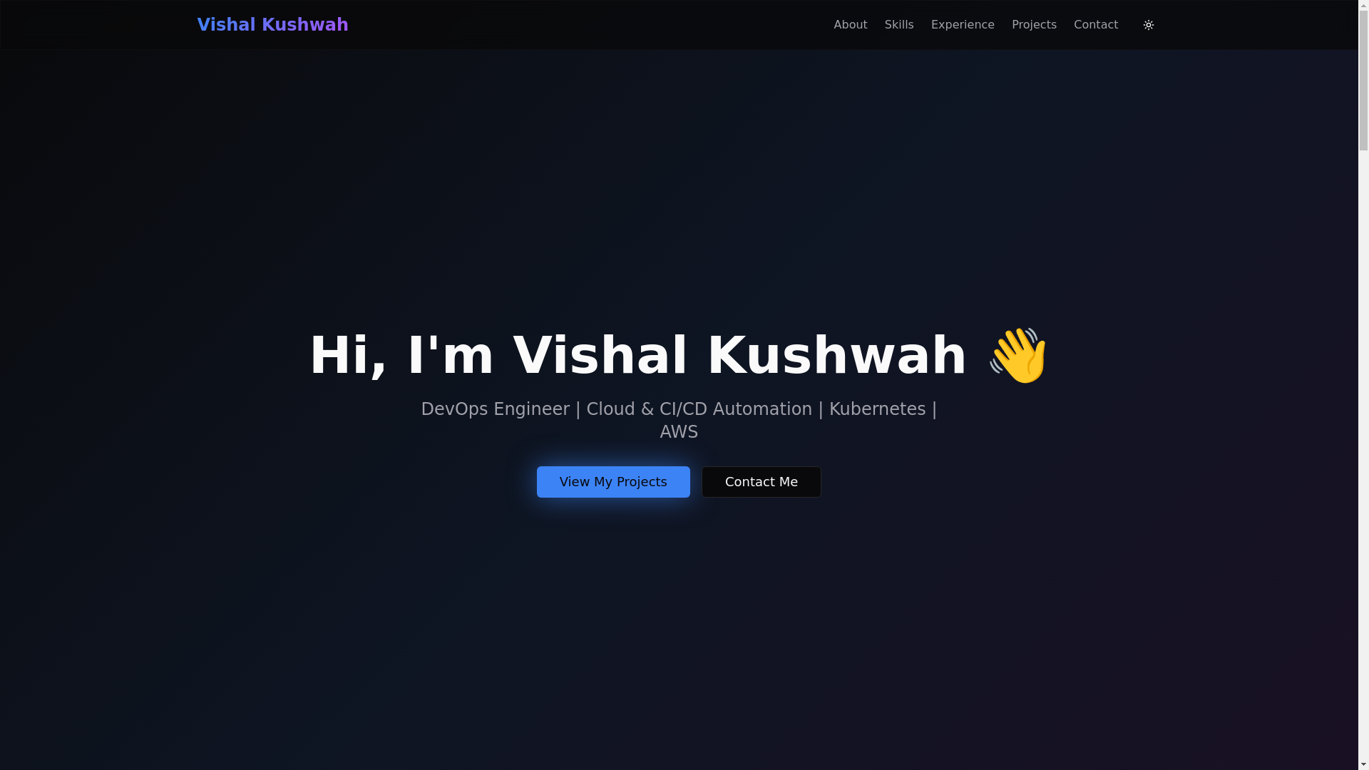 website screenshot of https://kushwah-devops-showcase.pages.dev/