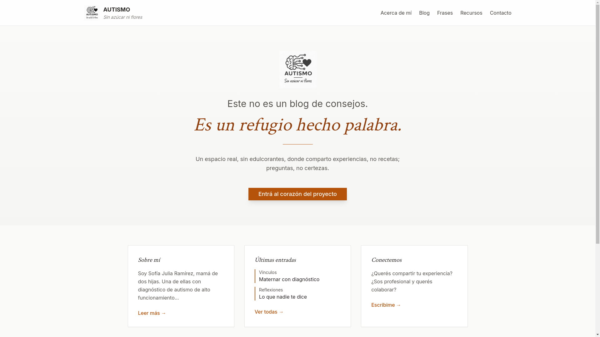 website screenshot of https://autismosinazucarniflores.com.ar/