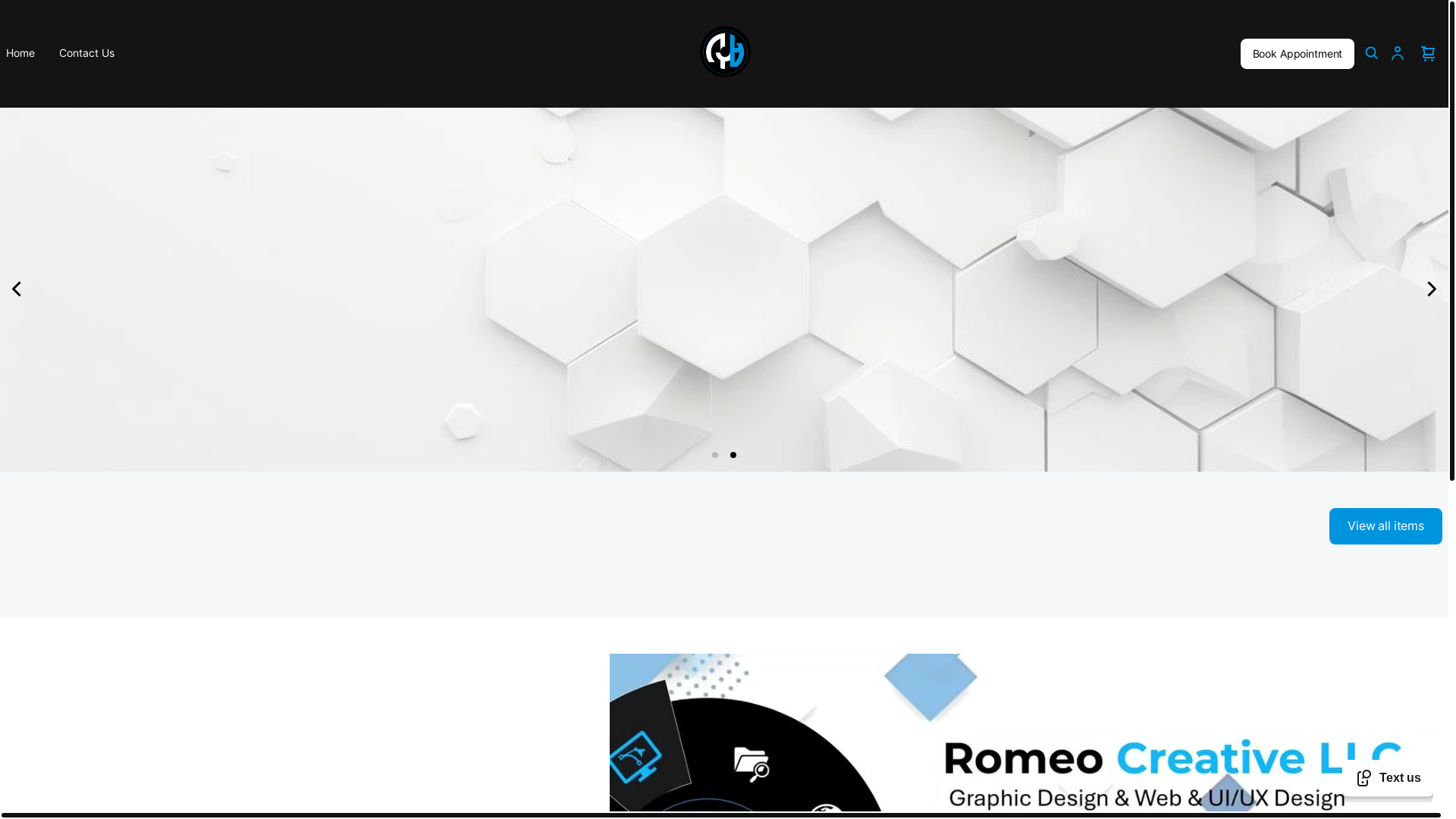 website screenshot of https://romeo-creative.com/
