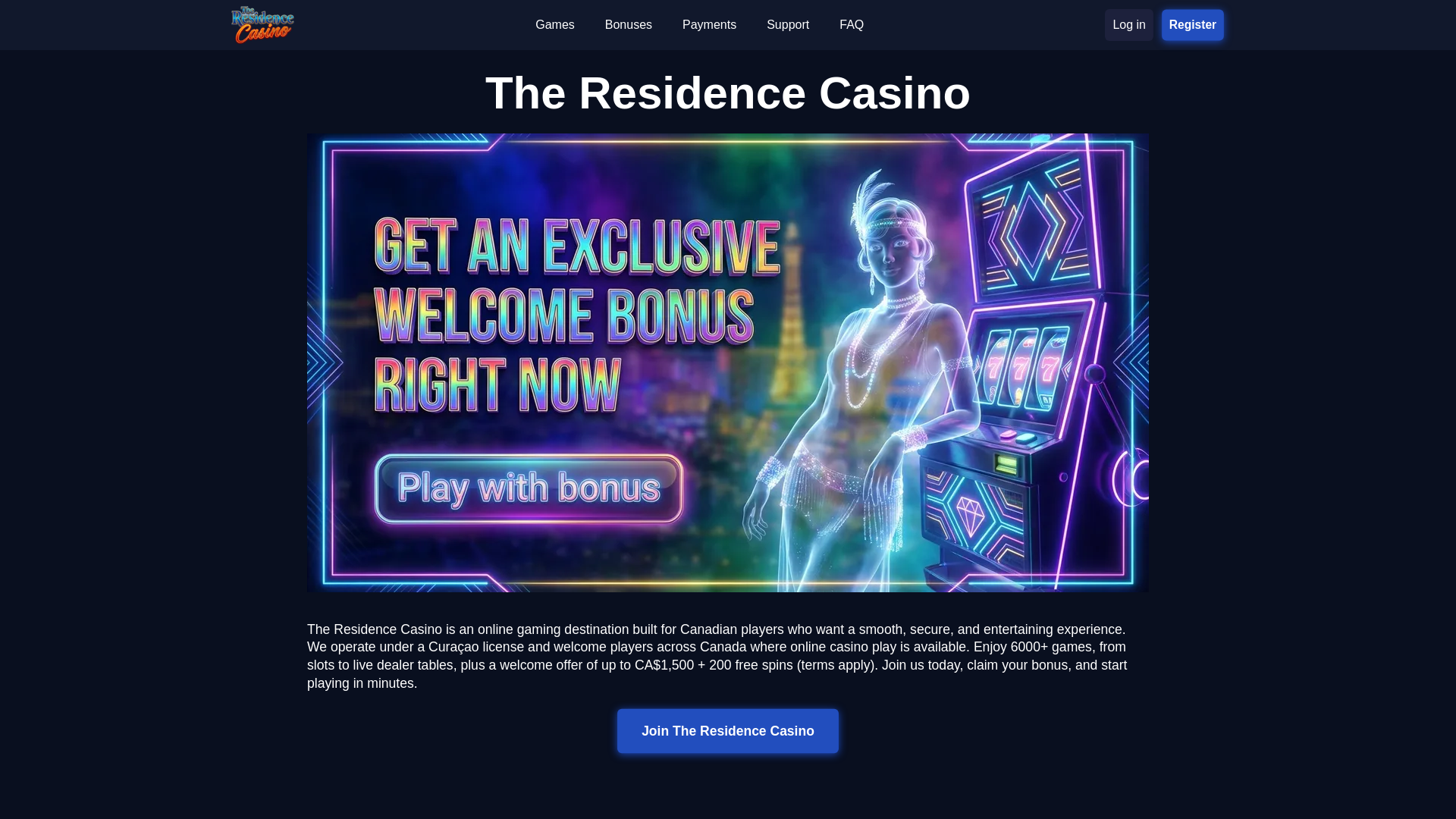 website screenshot of https://theresidencecasino-ca-45679.pages.dev/