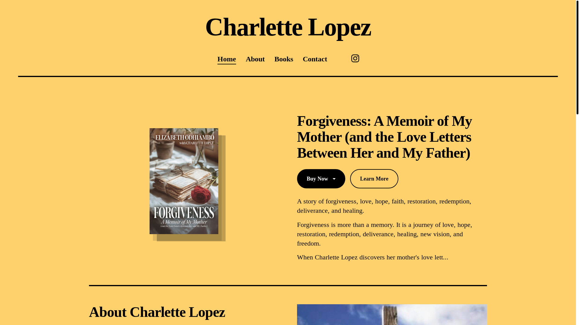 website screenshot of https://charlettelopezauthor.com/