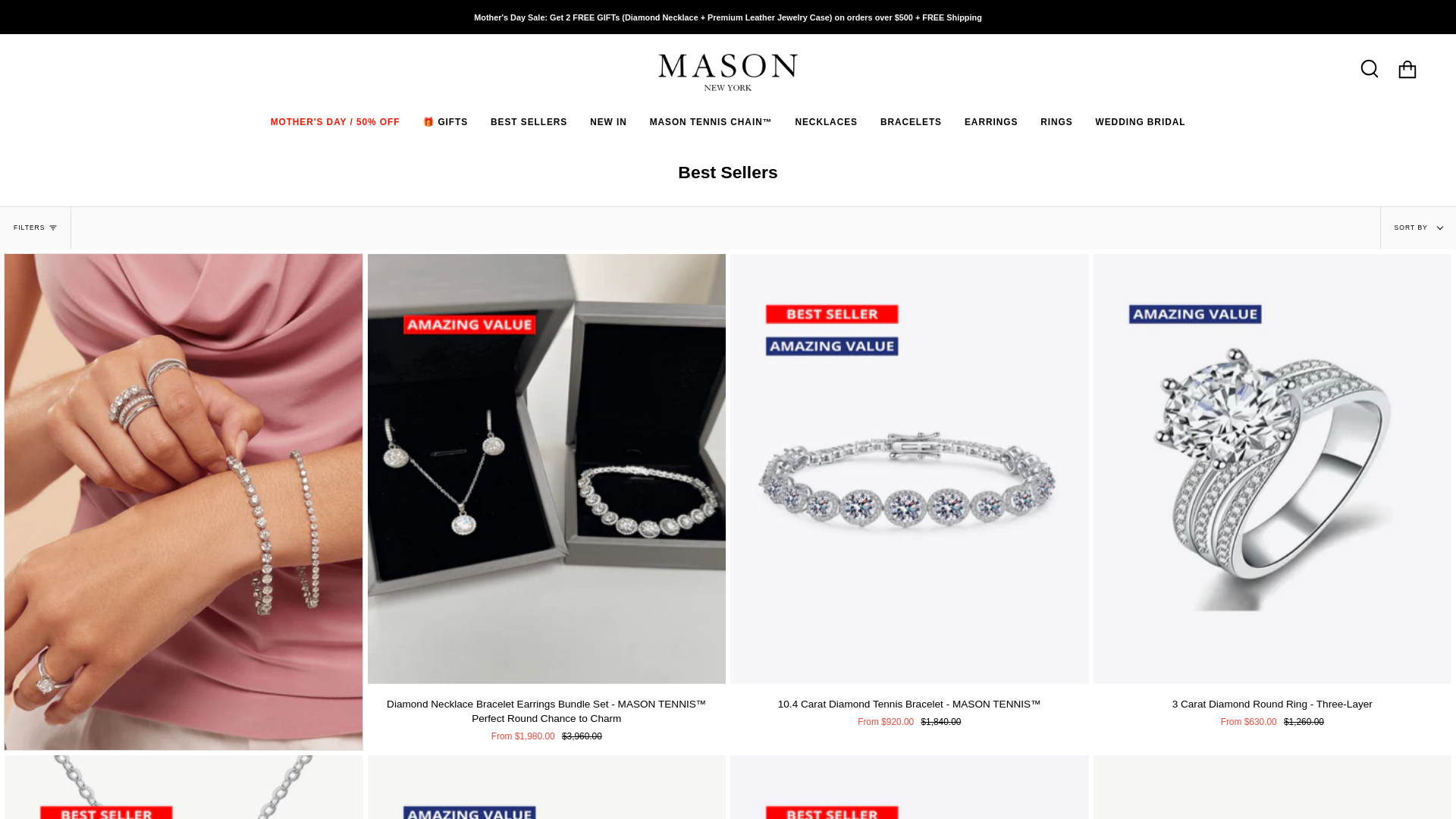 website screenshot of https://masonnewyork.com/collections/best-sellers