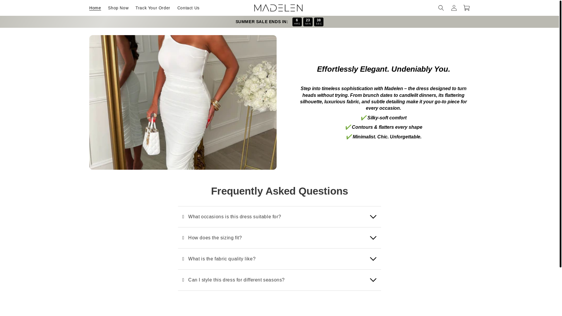 website screenshot of https://madelencollection.com/