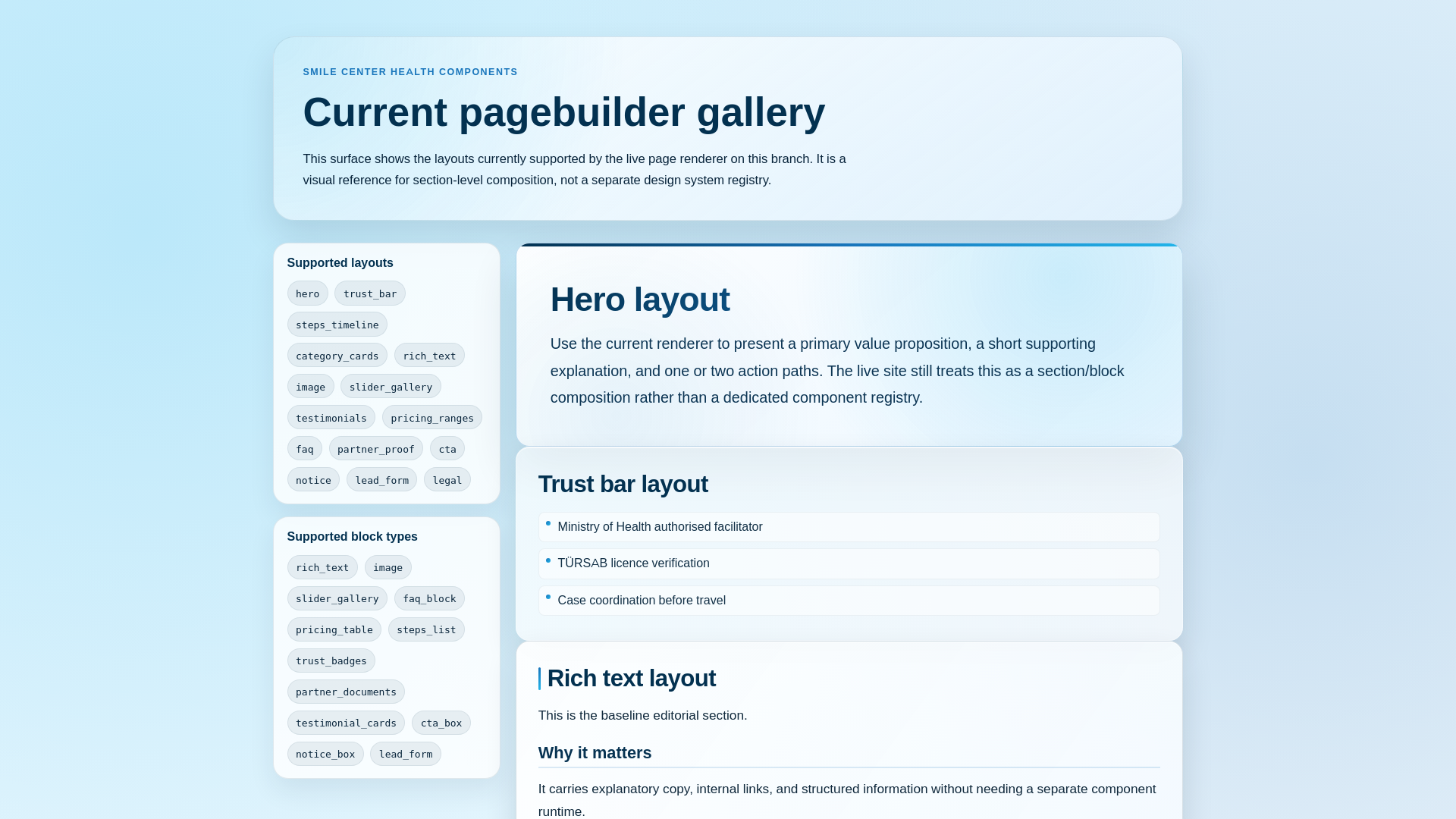 website screenshot of https://smilecenterhealth-components.pages.dev/