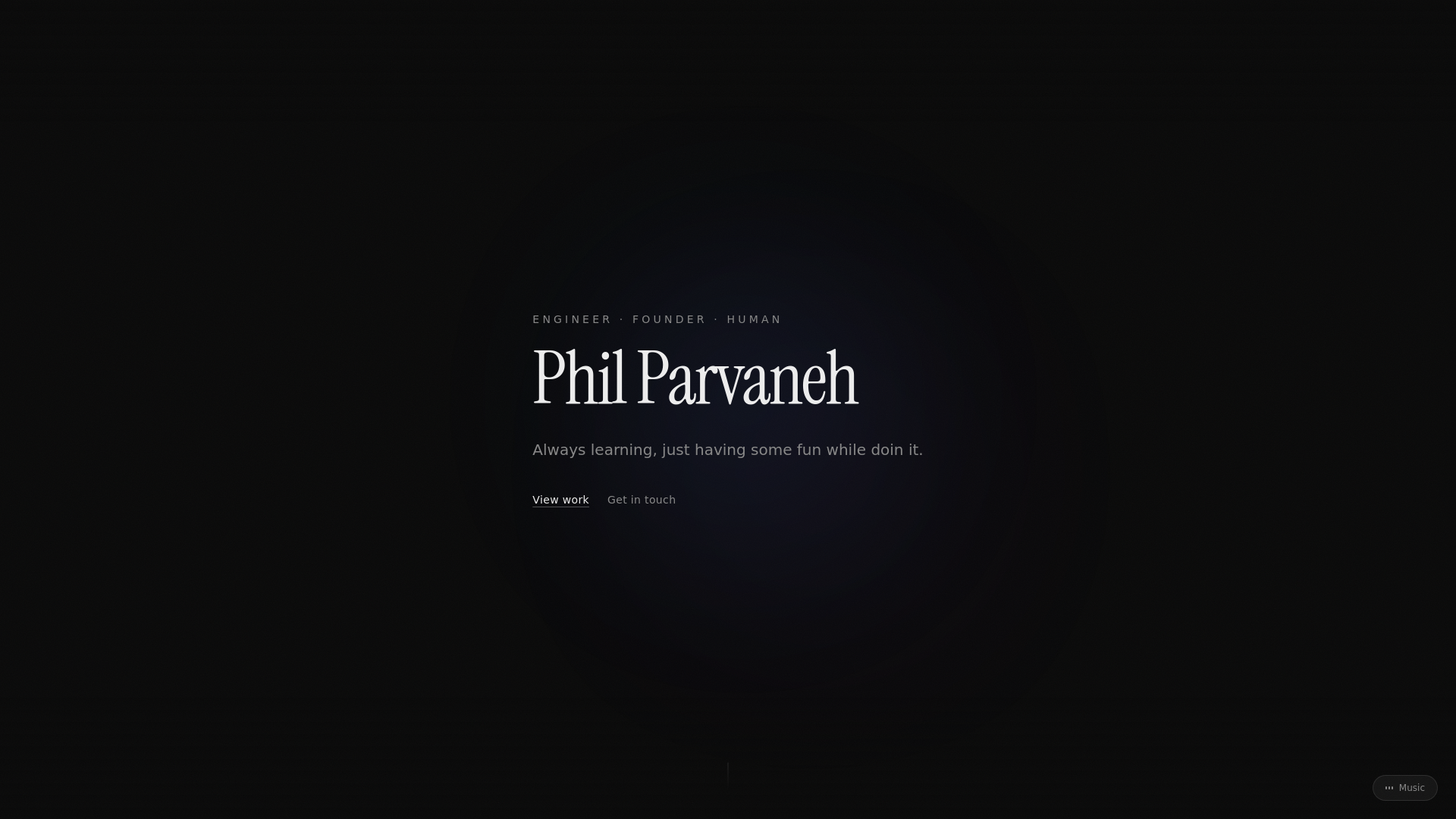 website screenshot of https://philipparvaneh.com/