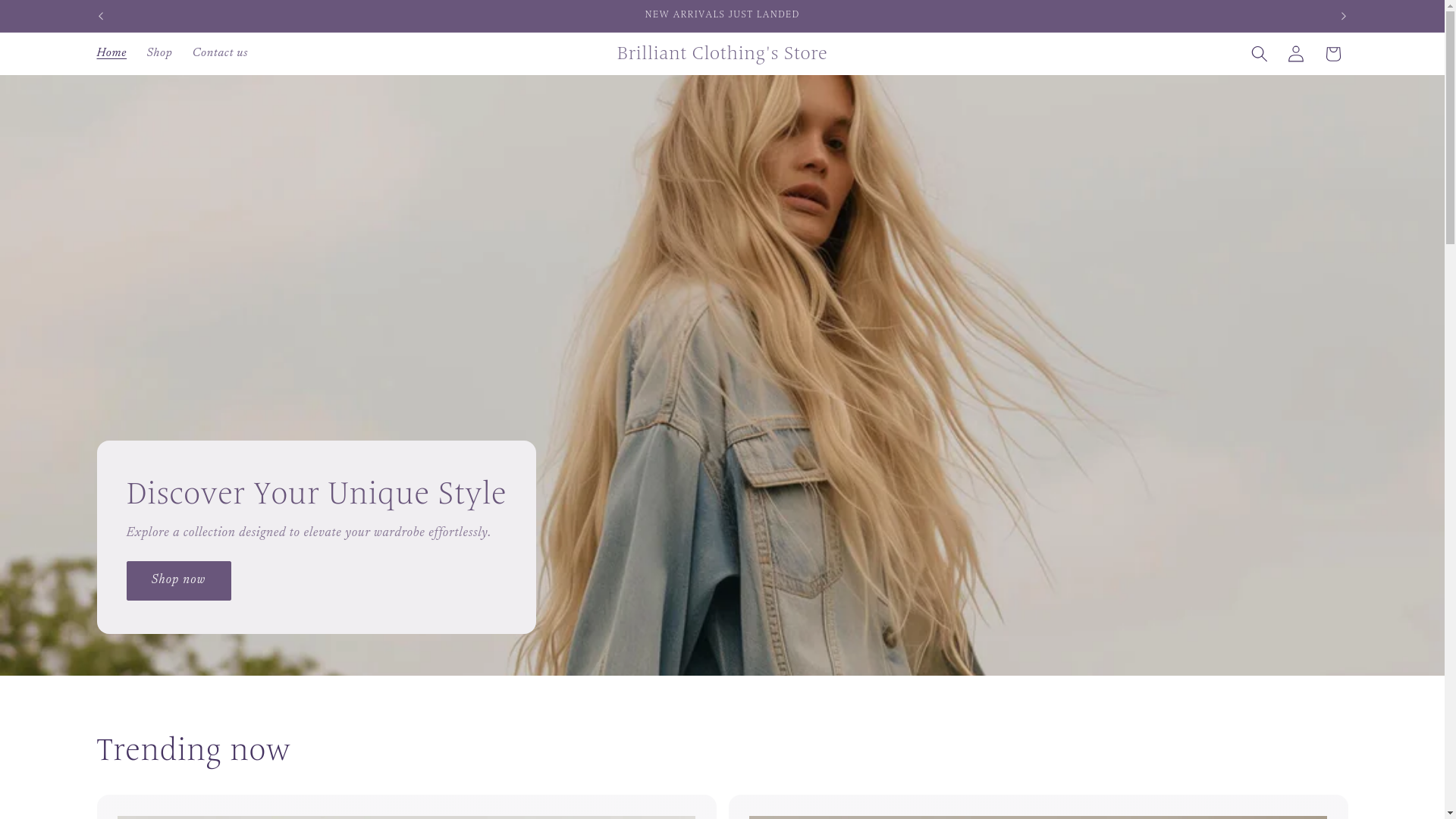 website screenshot of https://brilliantclothings.shop/