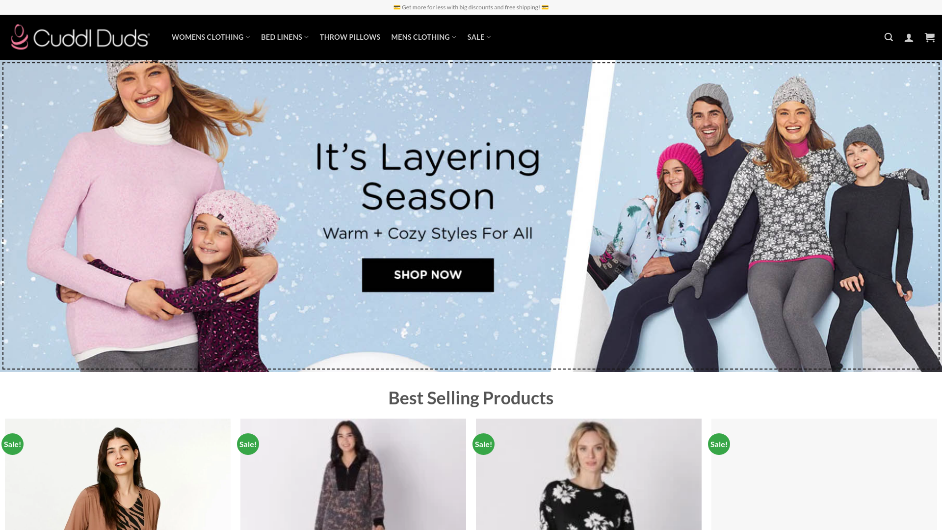 website screenshot of http://cuddldudsapparelshop.com/