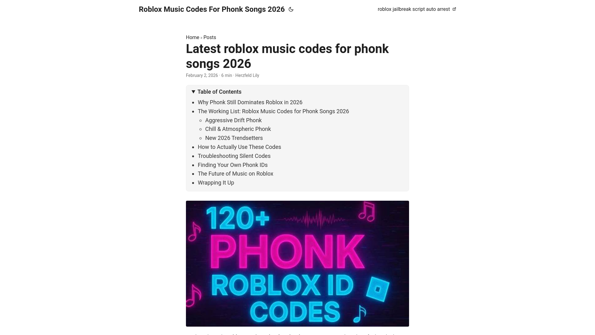 website screenshot of https://roblox-music-codes-for-phonk-songs-2026.pages.dev/