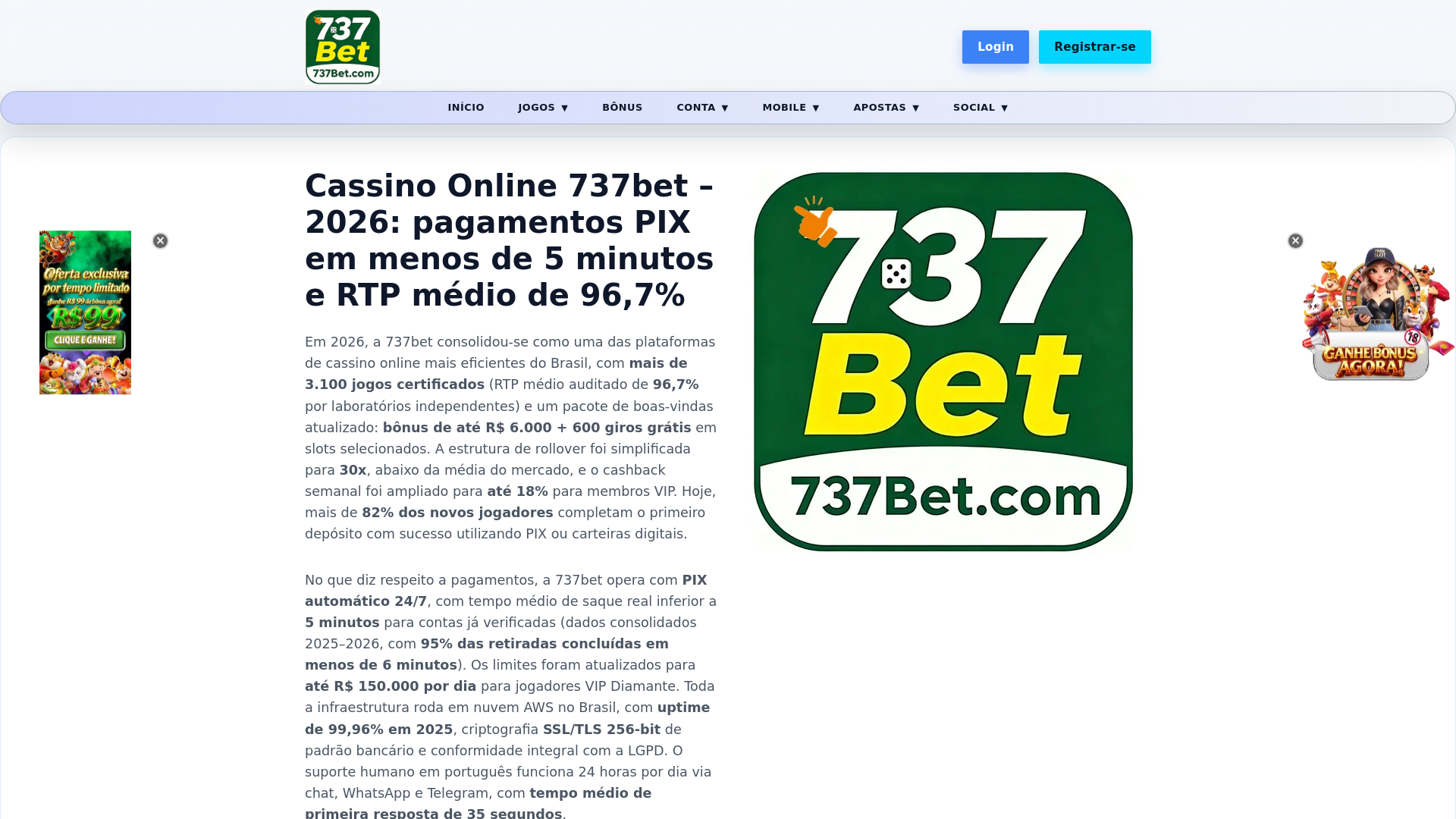 website screenshot of https://737bet9.com