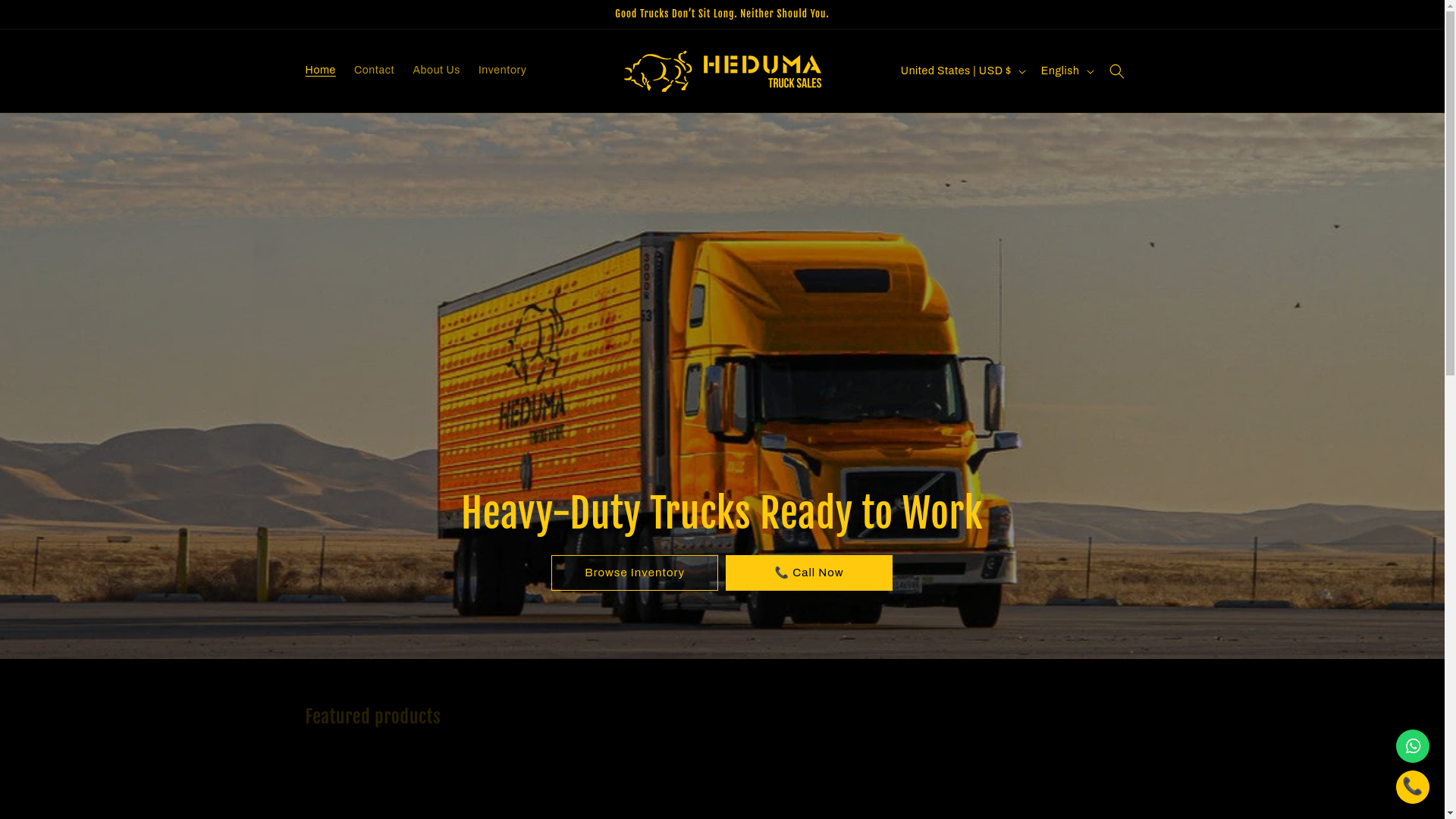 website screenshot of https://hedumatrucksales.com/