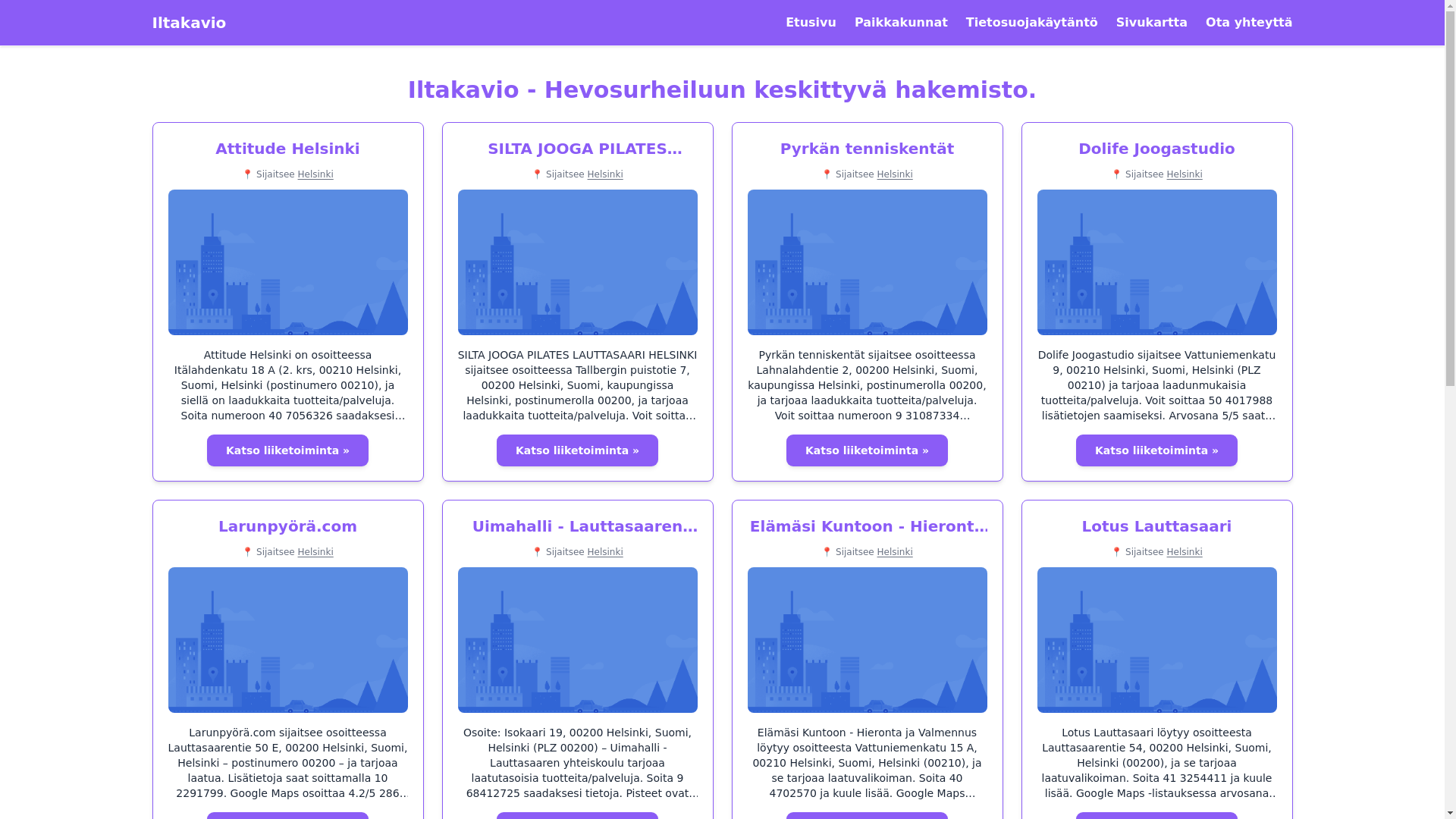 website screenshot of https://iltakavio-fi.pages.dev/