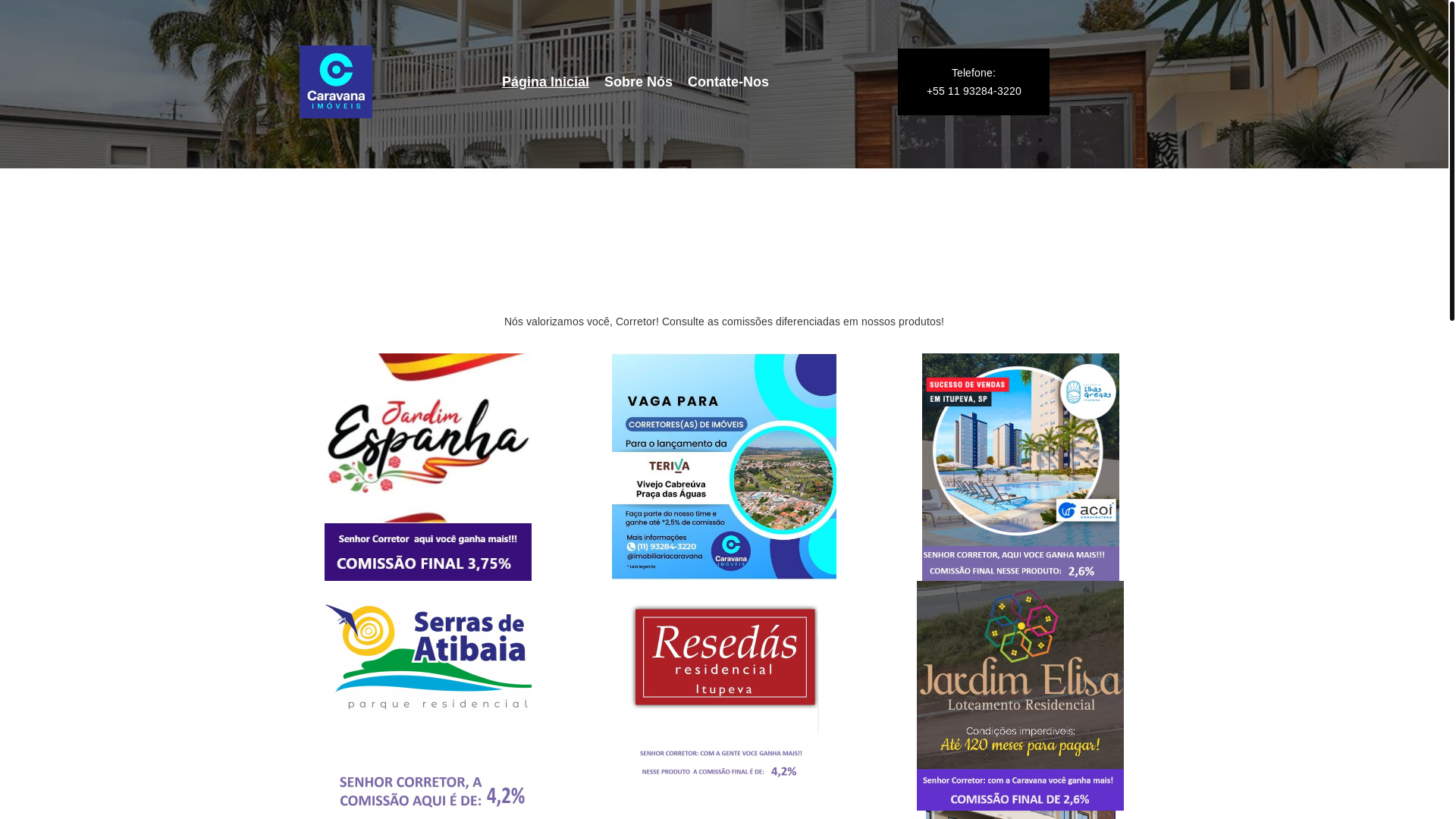 website screenshot of https://caravanaimobiliaria.com.br/