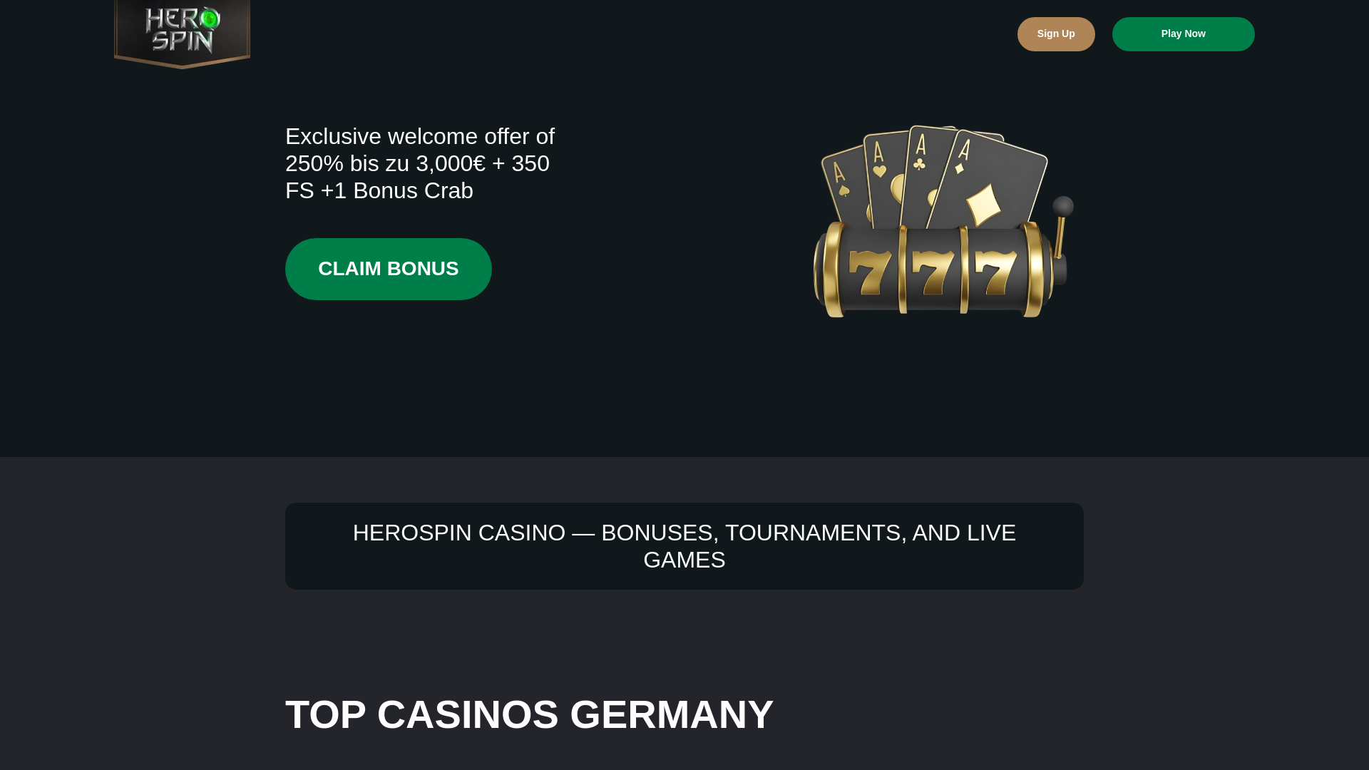 website screenshot of https://herospin-online.com/