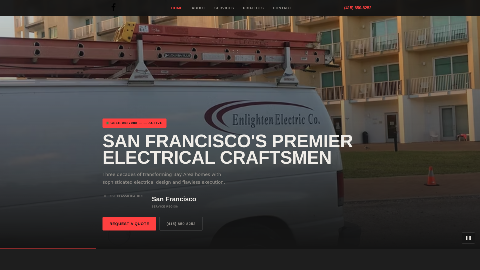 website screenshot of https://enlighten-electric.pages.dev/