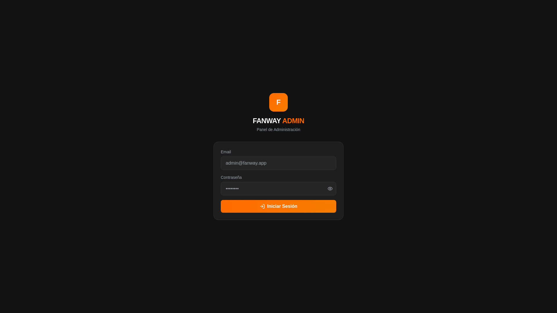 website screenshot of https://fanway-admin.pages.dev/