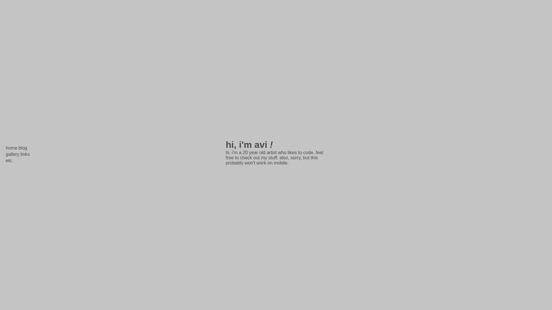 website screenshot of https://avisinist.art/