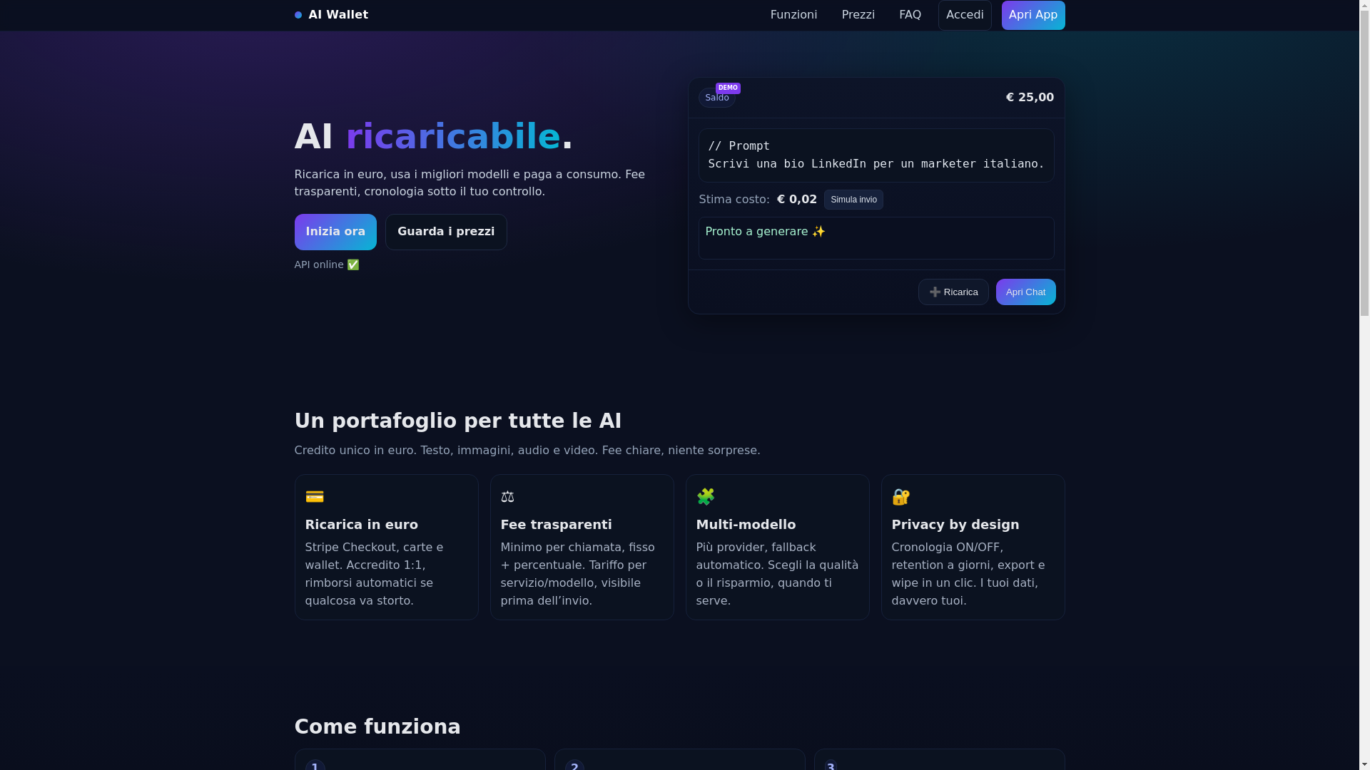 website screenshot of https://airicaricabile.it/