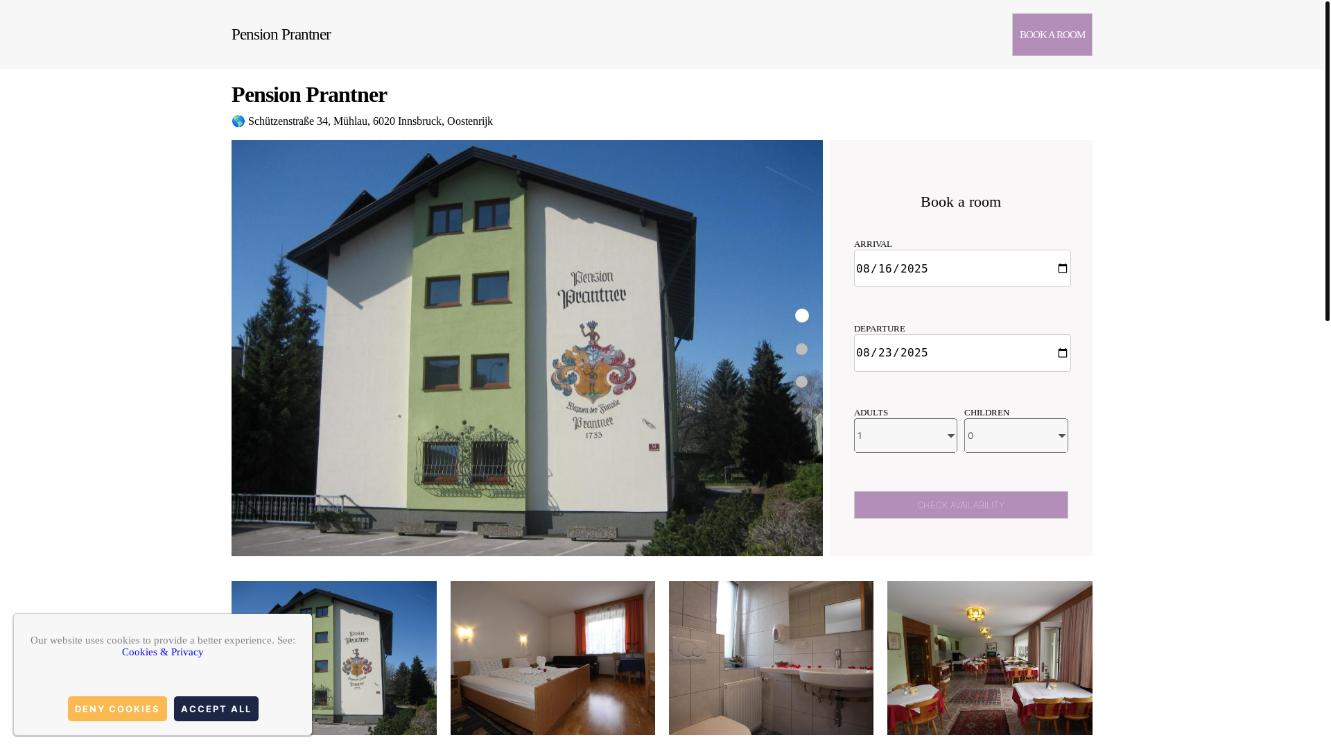website screenshot of https://pension-prantner.com.es/