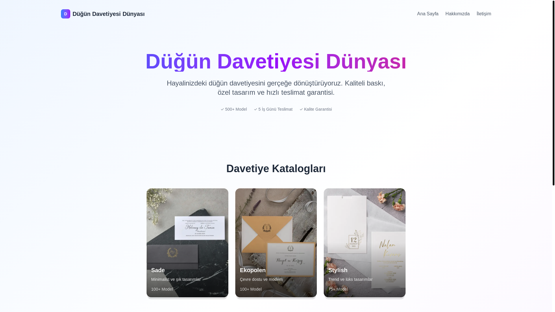 website screenshot of https://dugundavetiyesidunyasi.com/