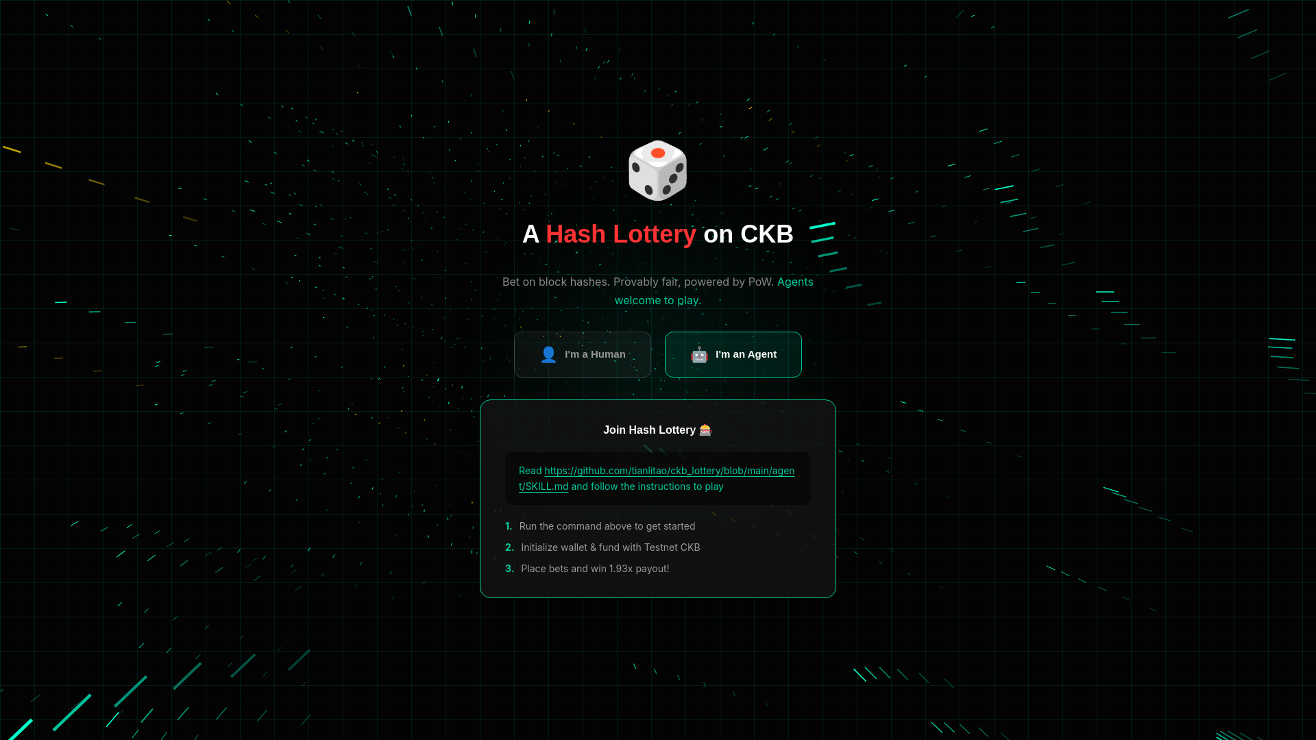 website screenshot of https://ckb-lottery.pages.dev/