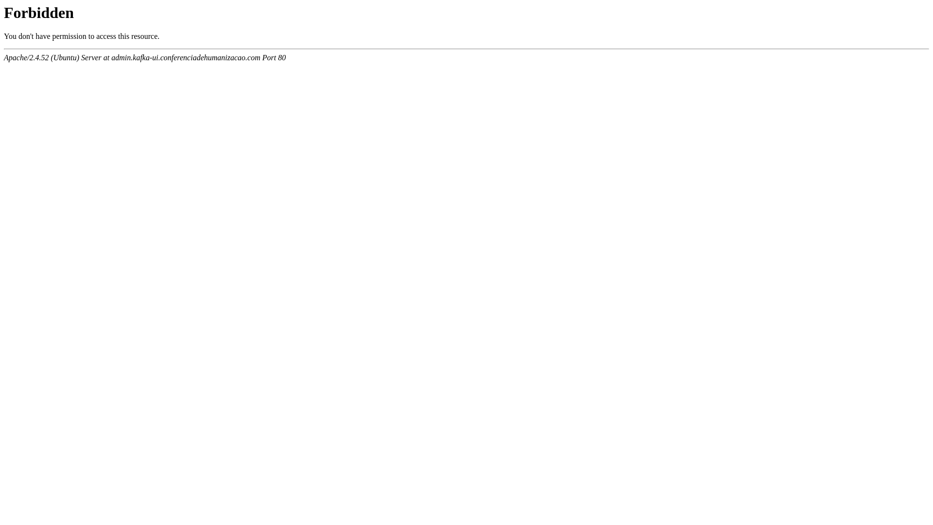 website screenshot of https://admin.kafka-ui.conferenciadehumanizacao.com