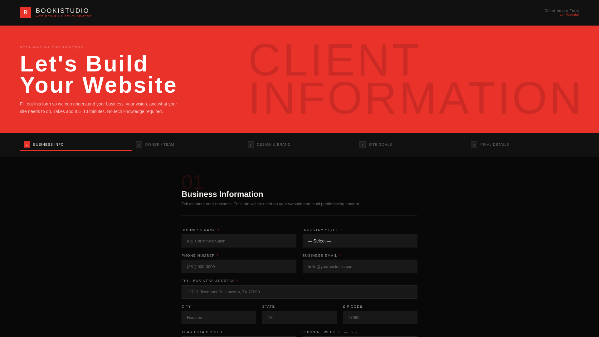 website screenshot of https://bookistudio-clientintake.pages.dev/