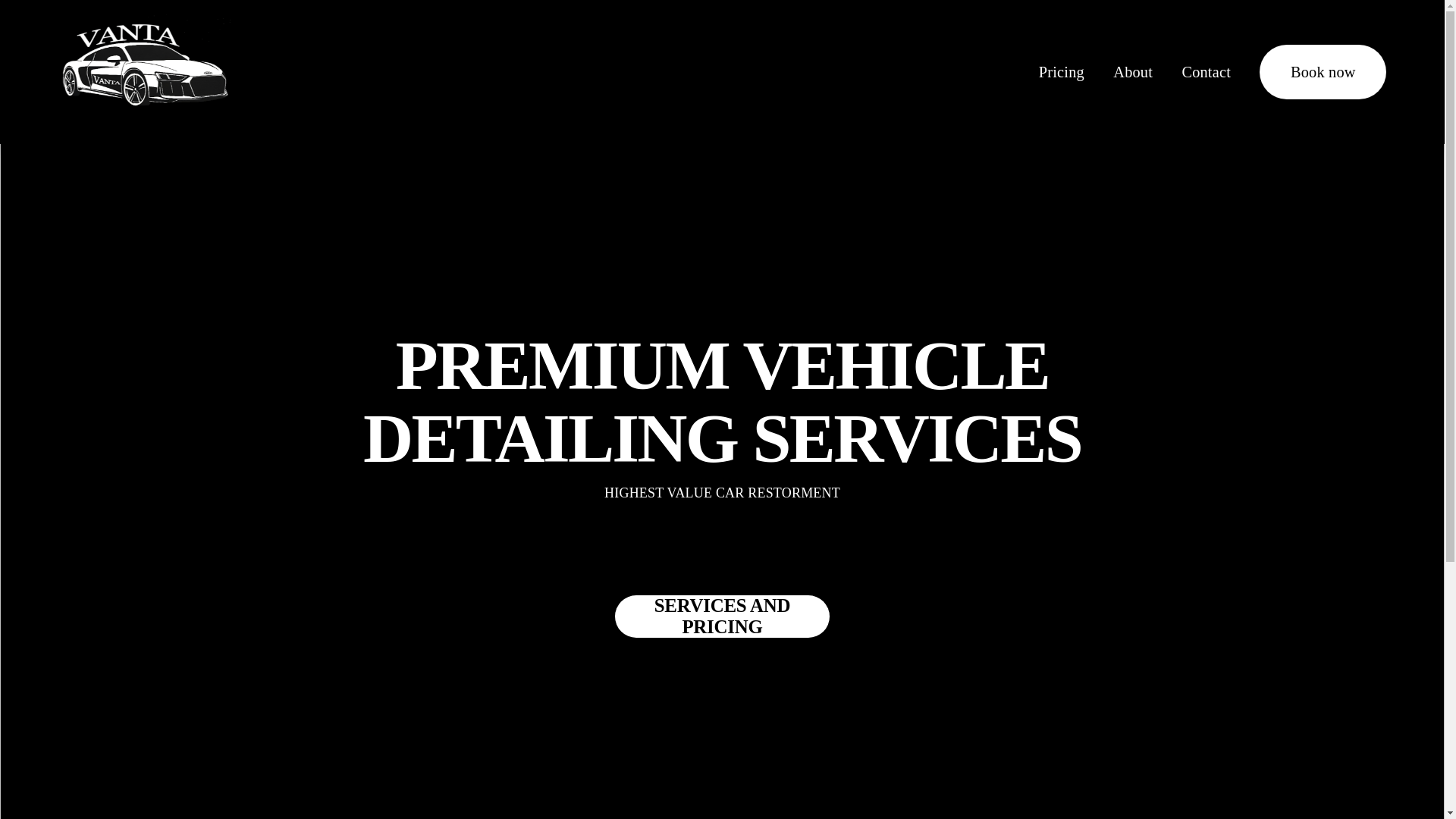 website screenshot of https://vantadetails.com/