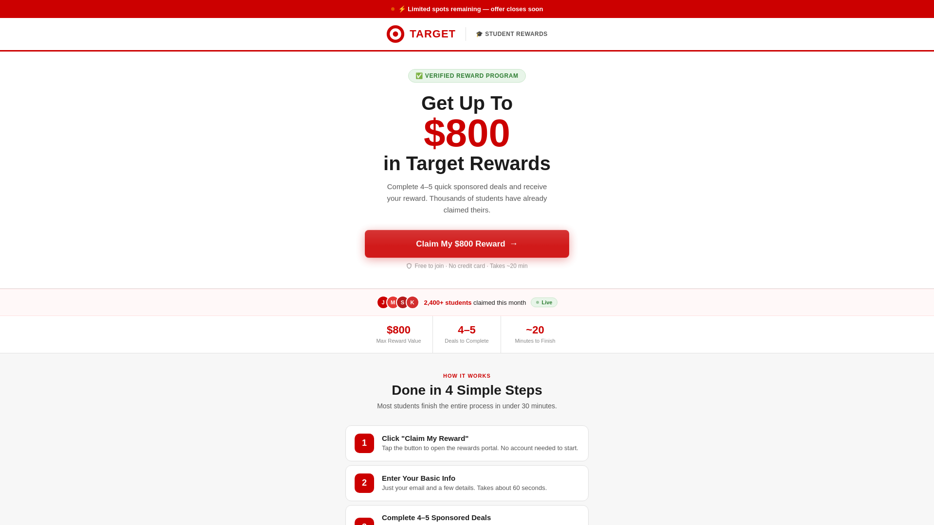 website screenshot of https://studentrewardhub.com