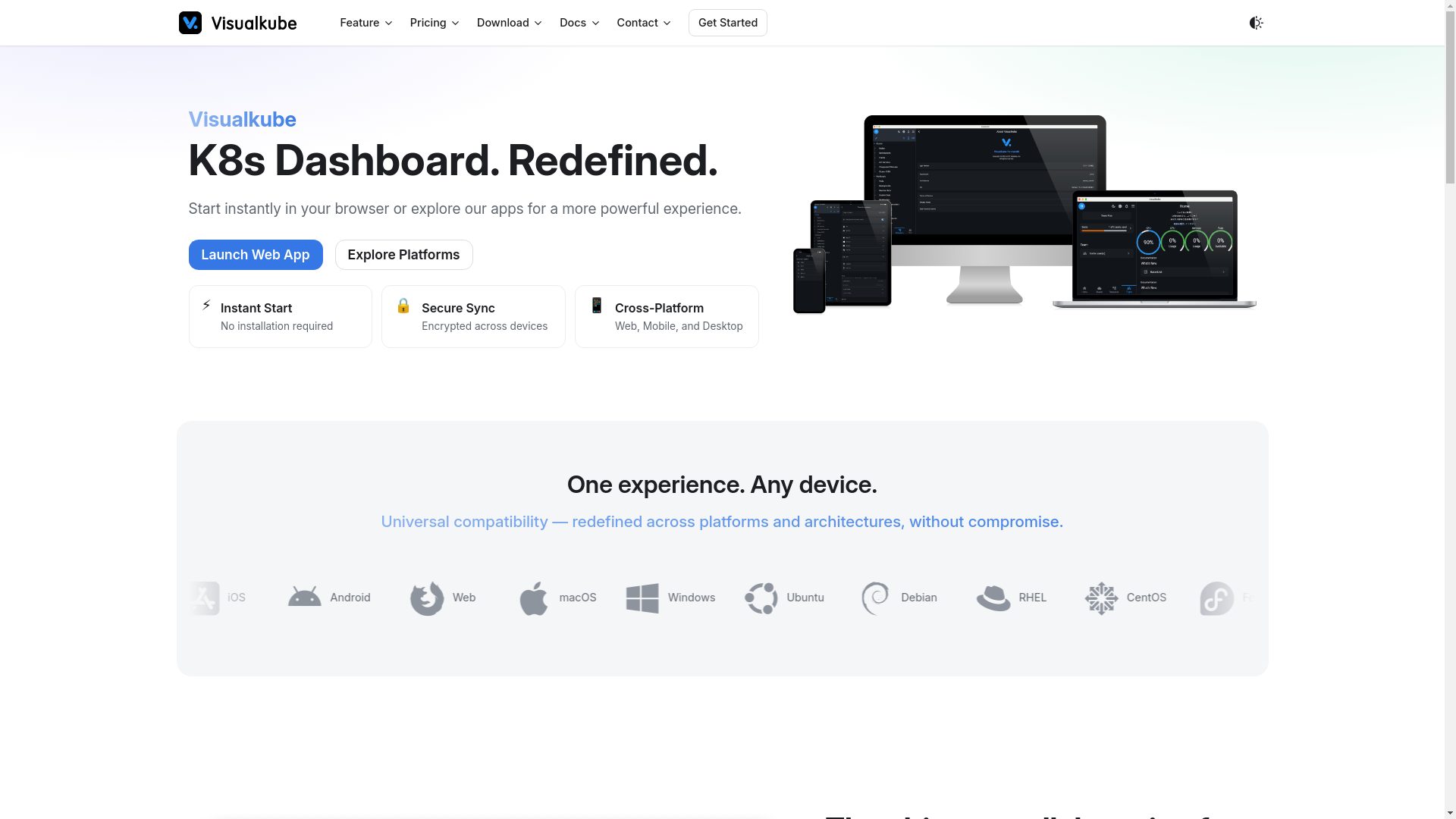 website screenshot of https://visualkube-website.pages.dev/