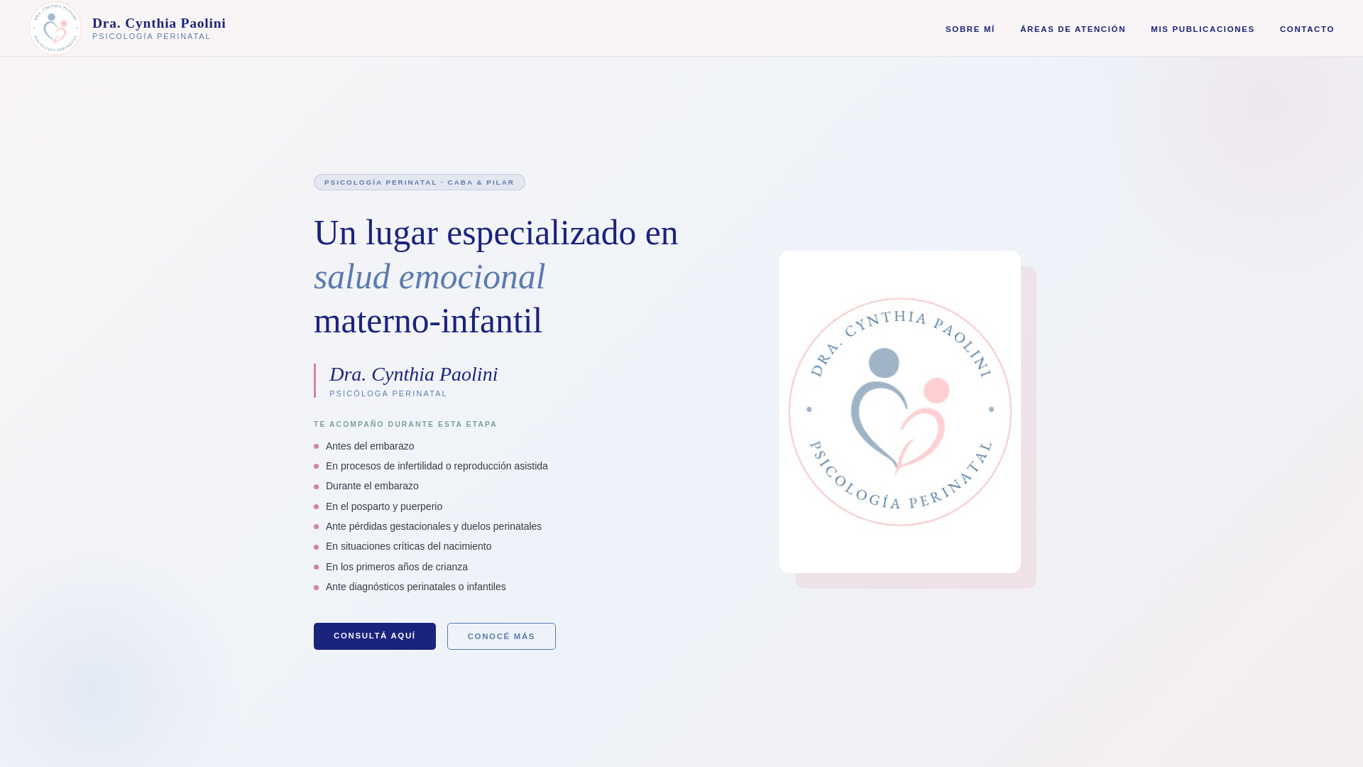 website screenshot of https://cynthiapaolini.com.ar/