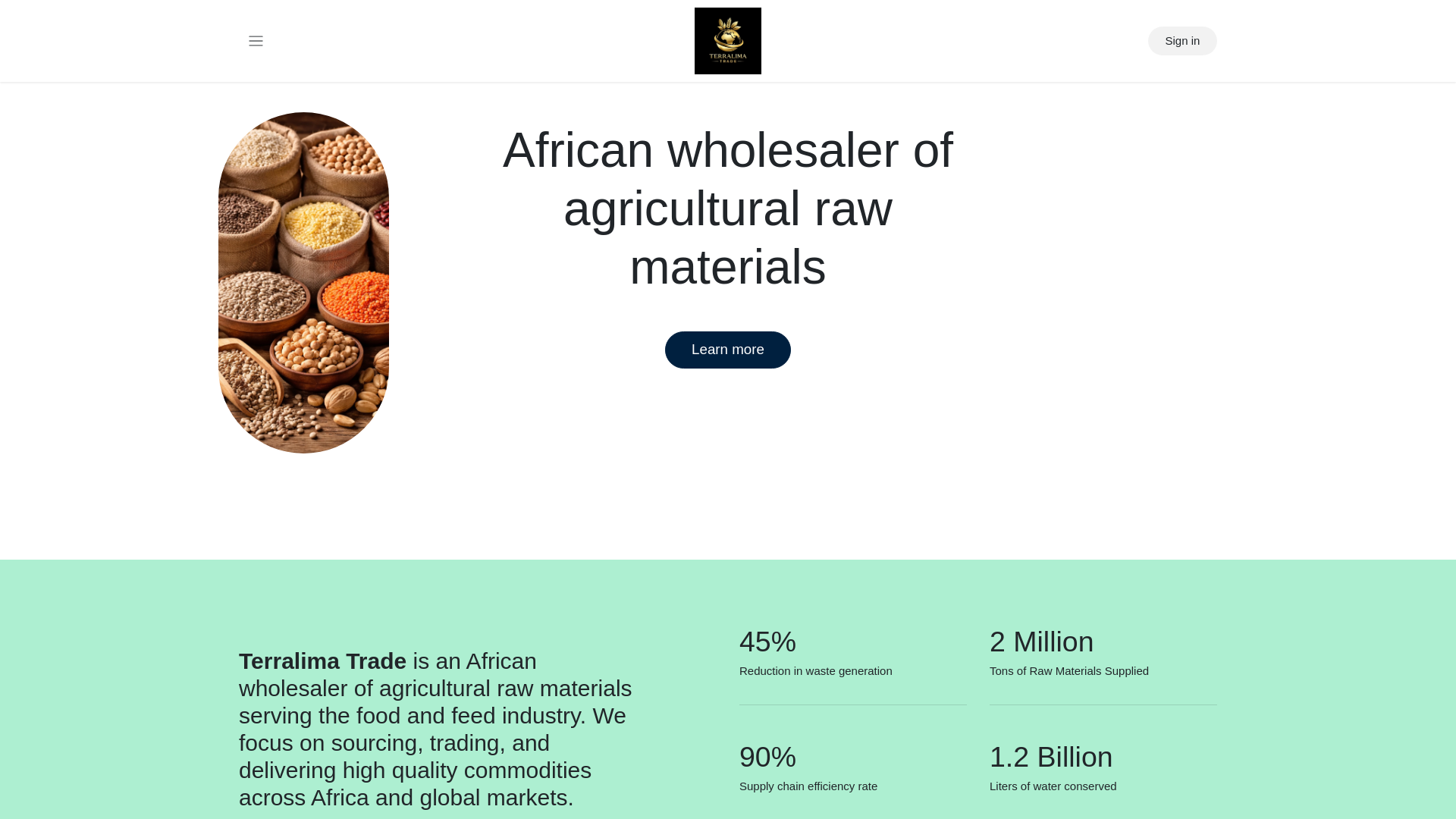 website screenshot of https://terrelima.com