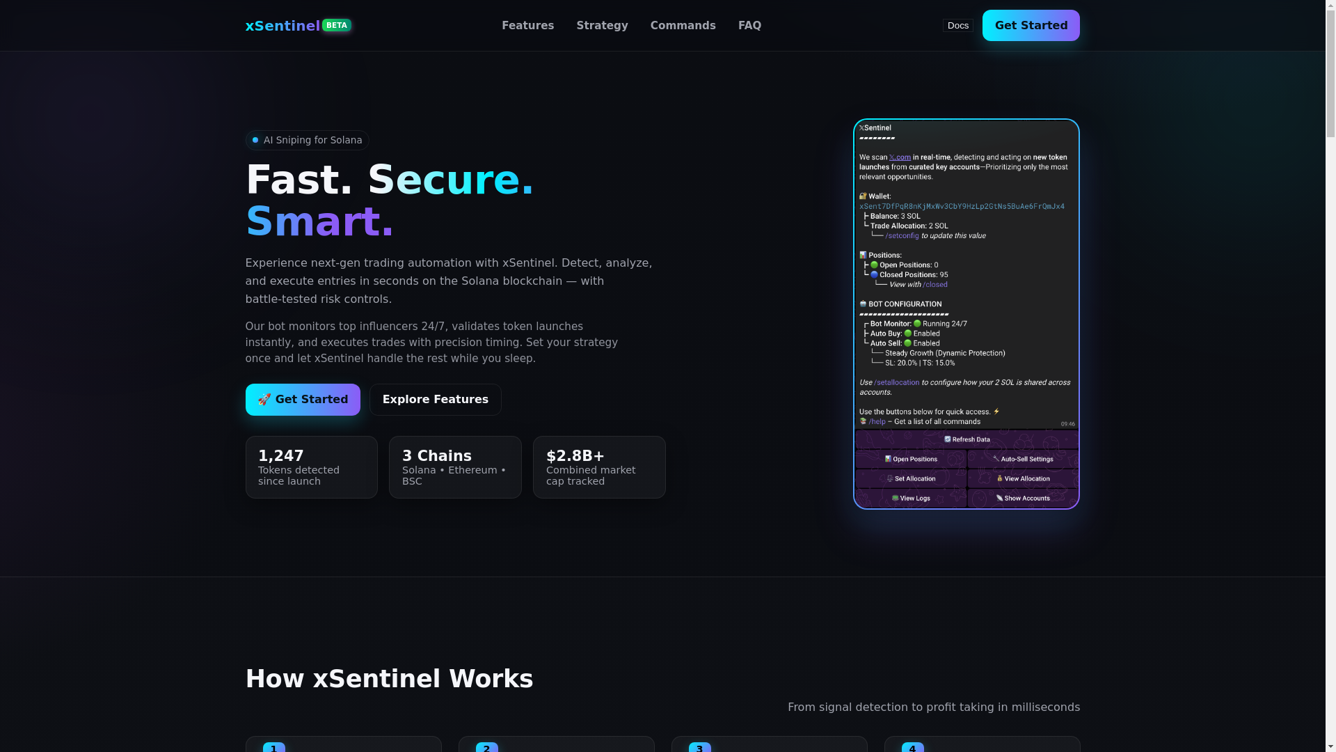 website screenshot of https://xsentinel-website.pages.dev/