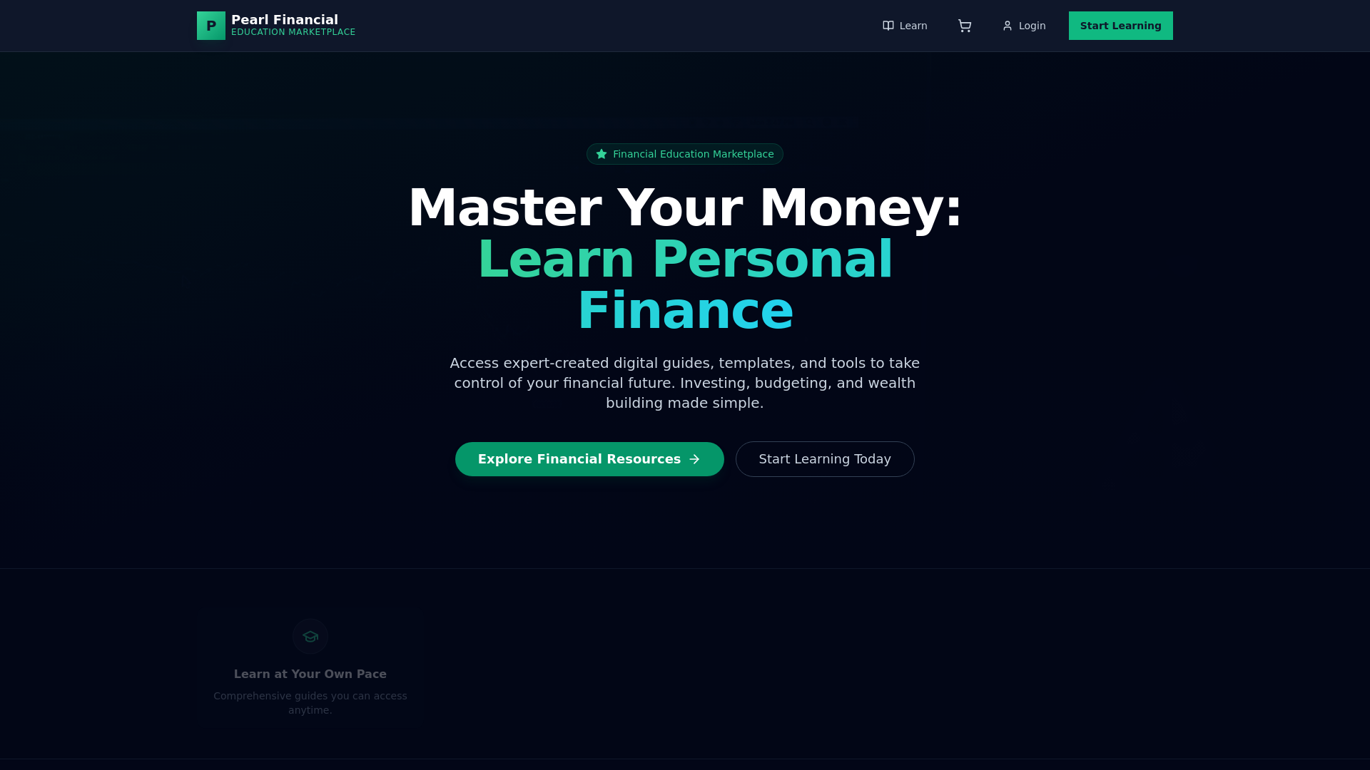 website screenshot of https://pearlfinancialmedia.com/