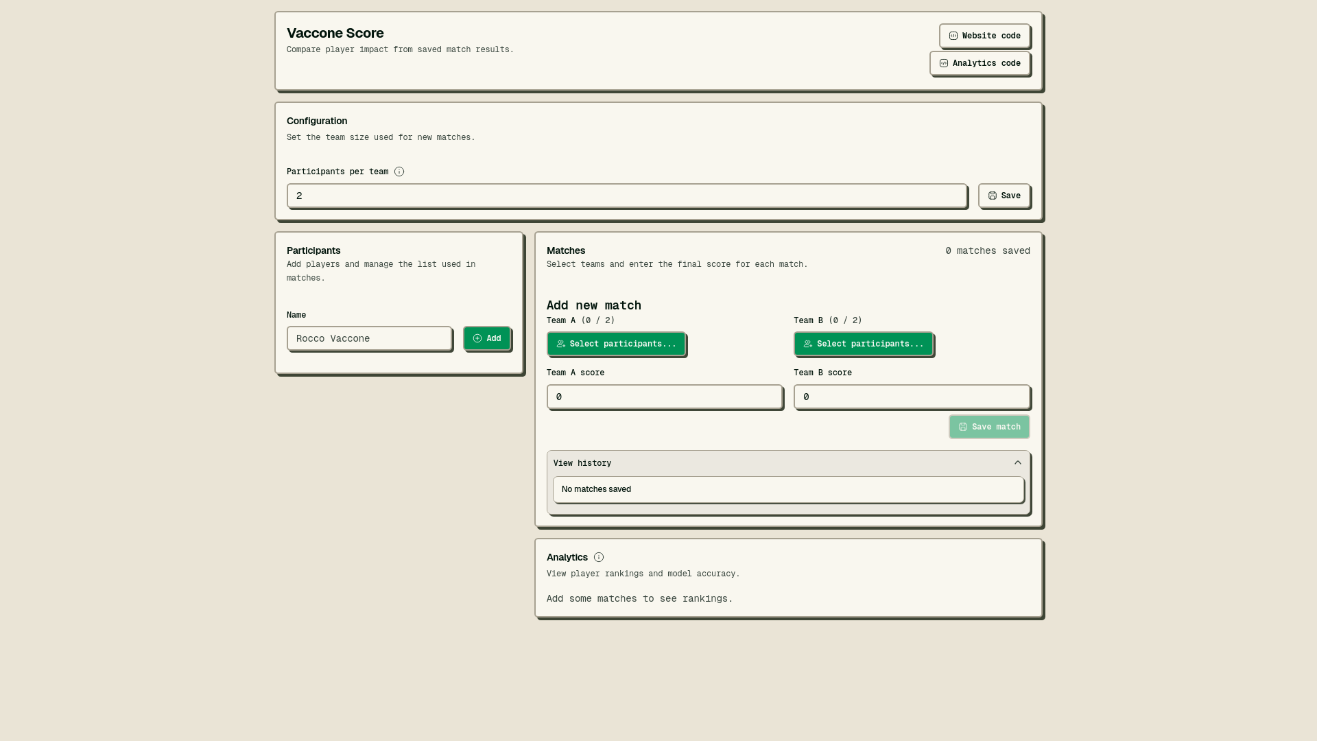 website screenshot of https://vacconescore.com/