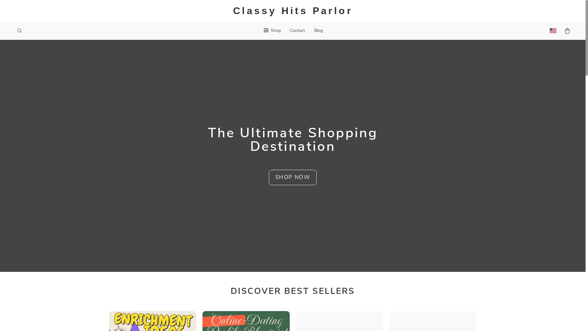 website screenshot of https://classyhitsparlor.shop/