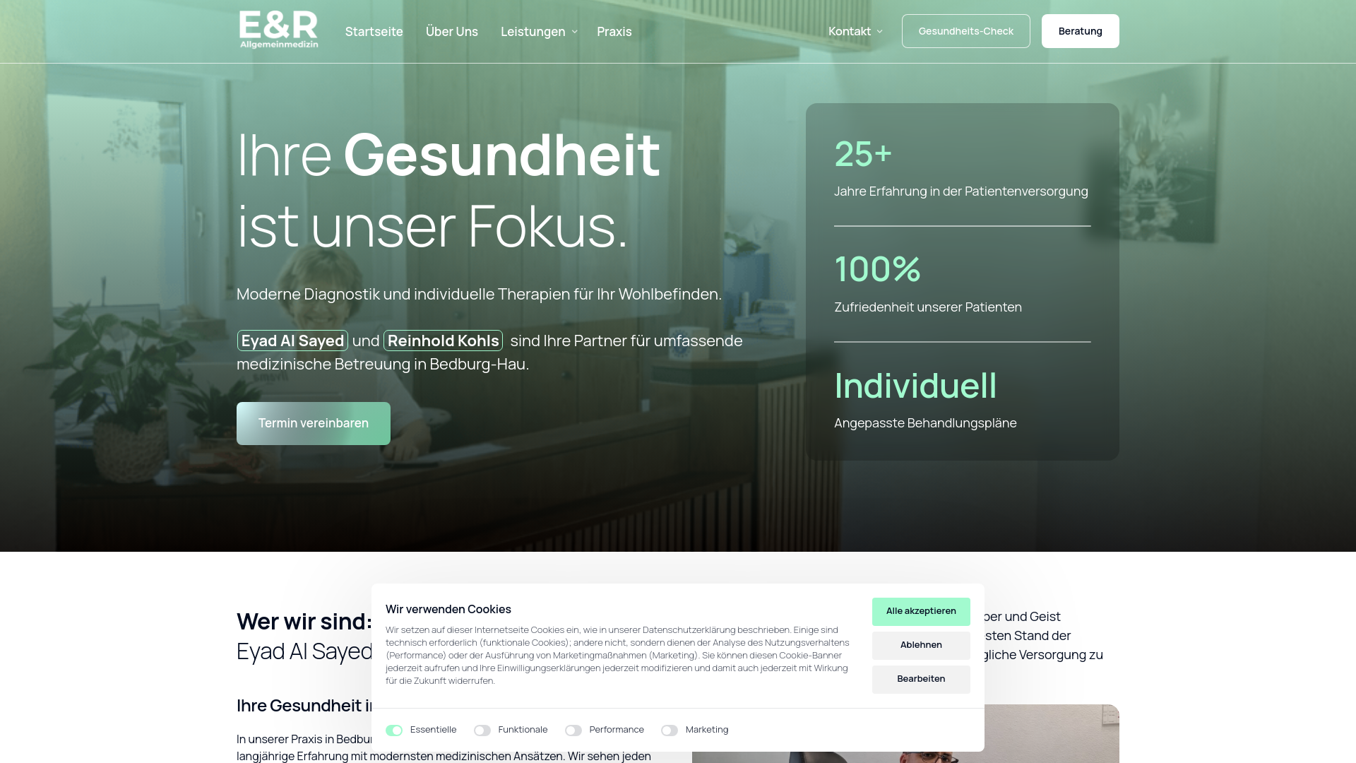 website screenshot of https://hausarztpraxis-kleve-bedburghau.de/