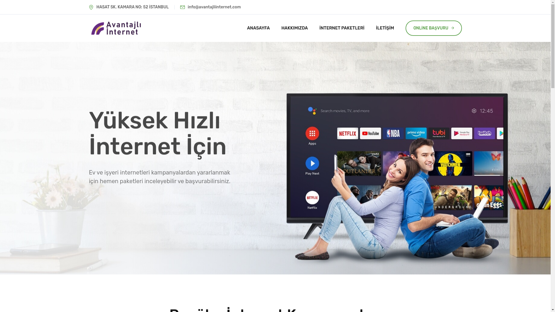 website screenshot of https://avantajliinternet.com/