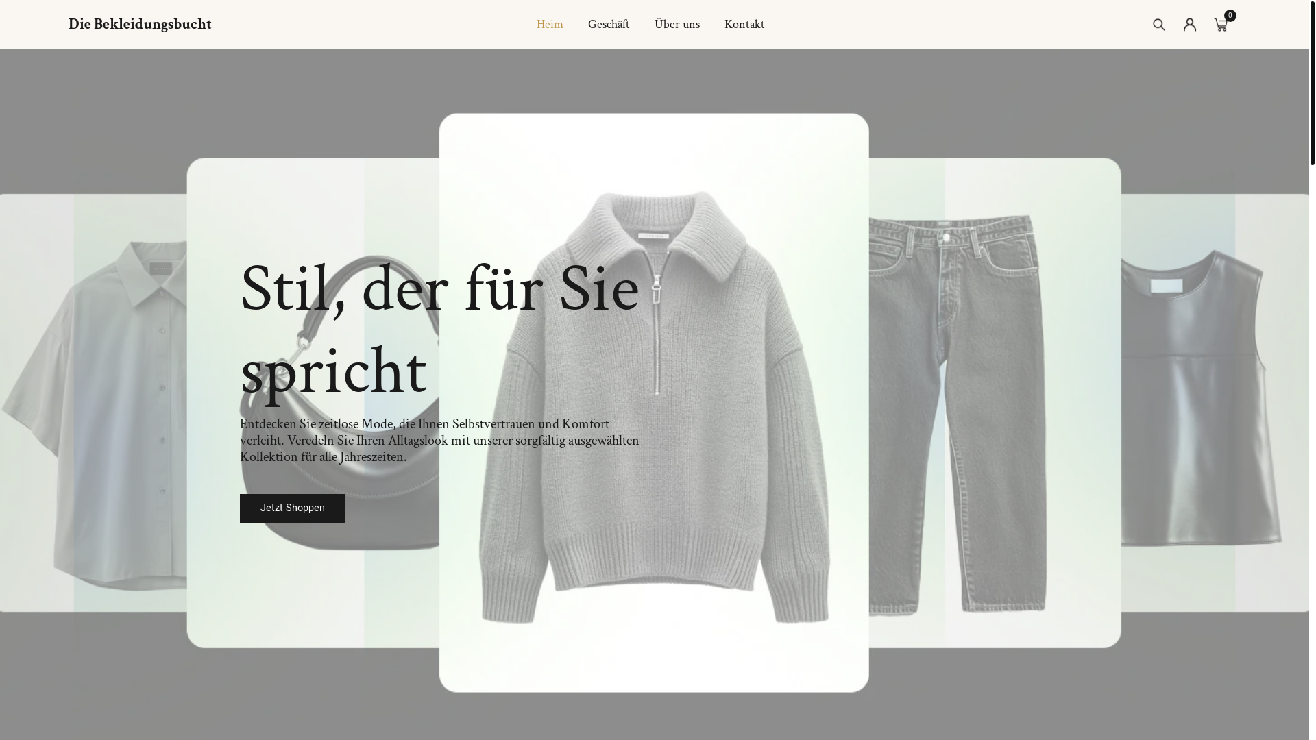 website screenshot of https://theclothingcove.online/