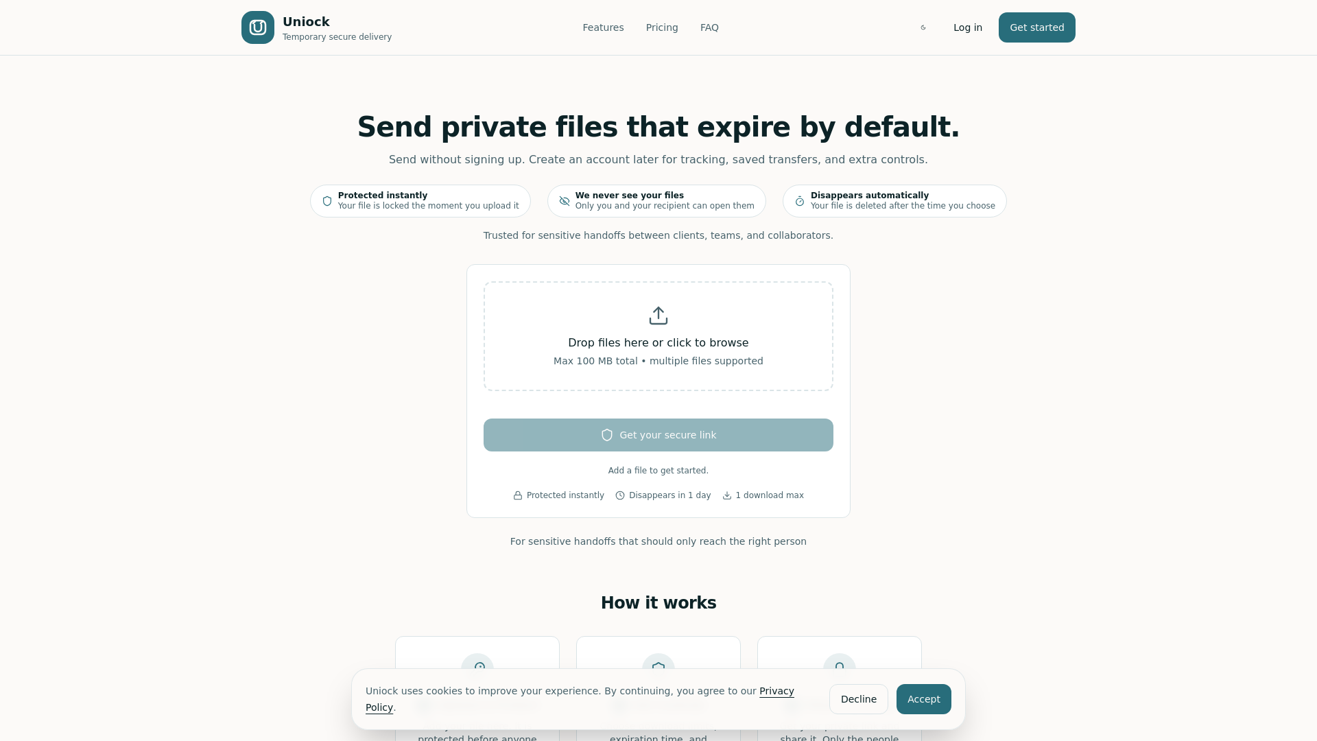 website screenshot of https://ock.to