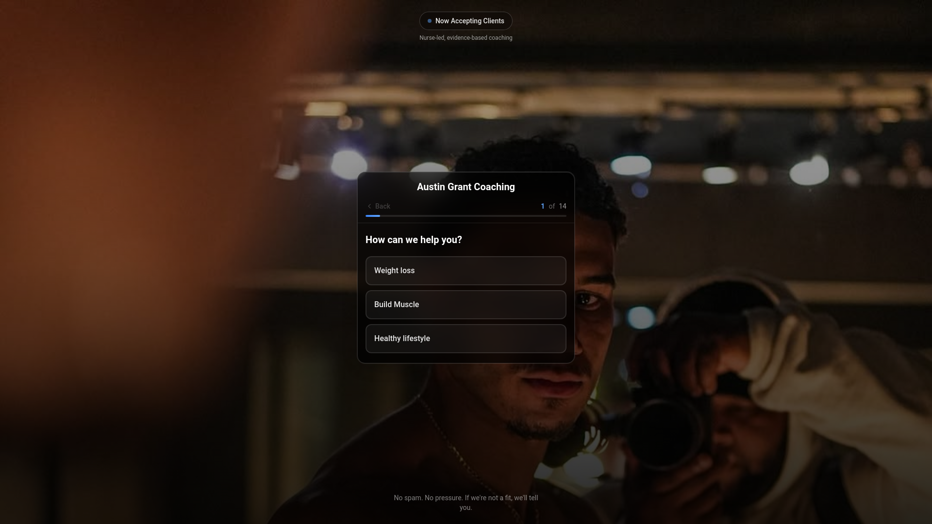 website screenshot of https://austin1on1coaching.com