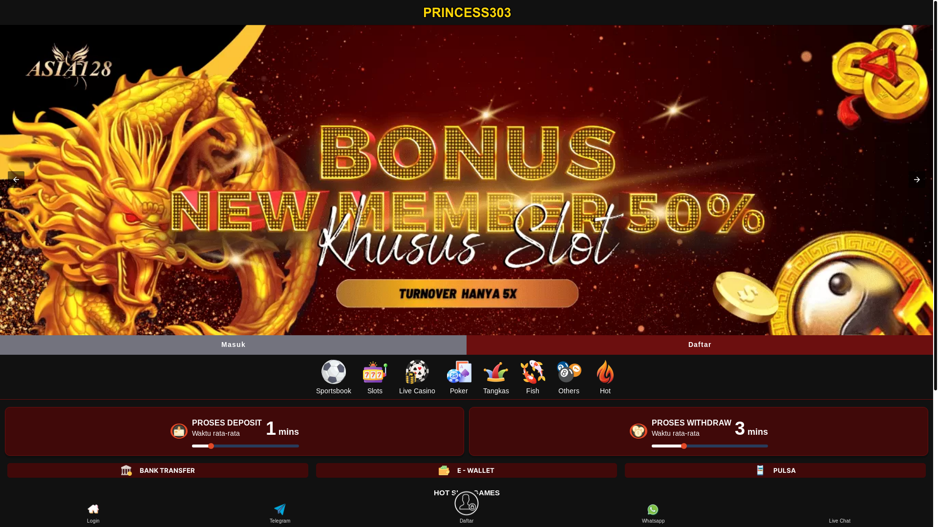 website screenshot of https://princess303.net/