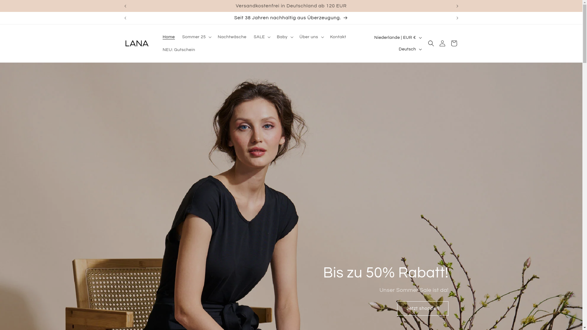 website screenshot of https://lana-organic.nl/