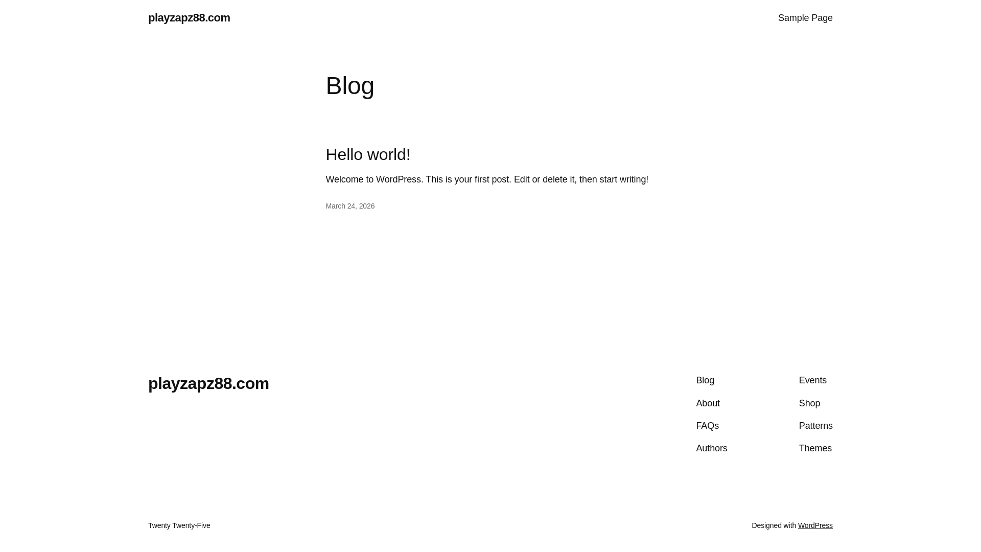 website screenshot of https://playzapz88.com/