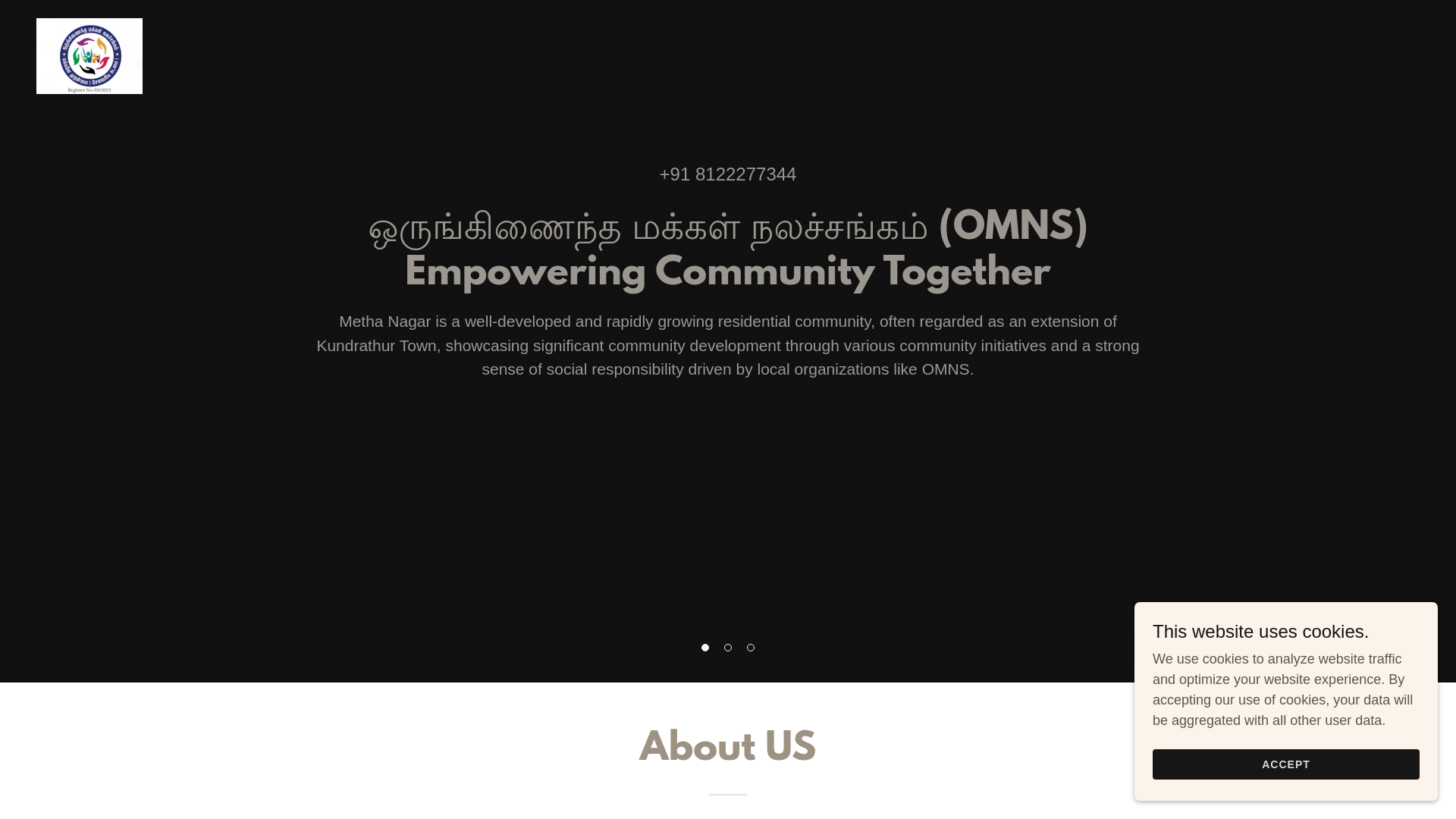 website screenshot of https://omns-methanagar.com