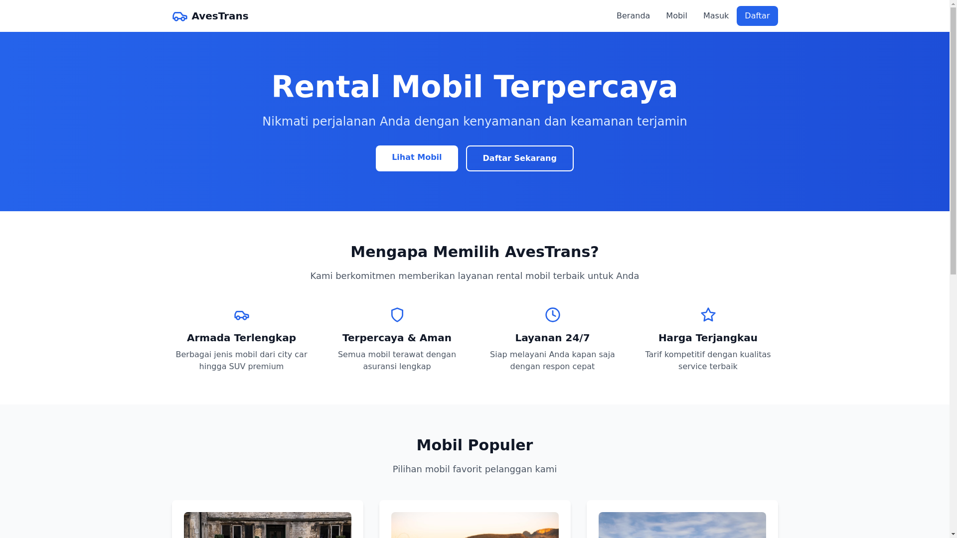 website screenshot of https://avestrans.pages.dev/