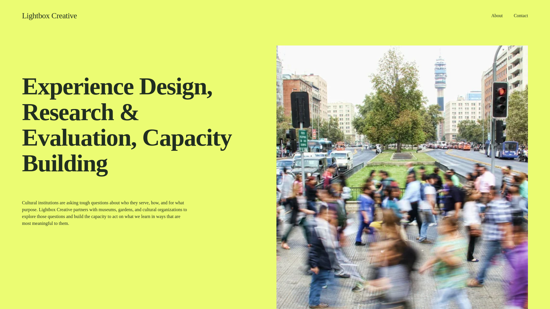 website screenshot of https://lightboxcreative.studio