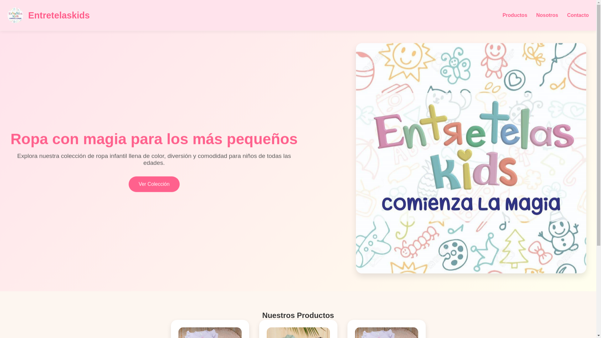 website screenshot of https://entretelaskids.ec/