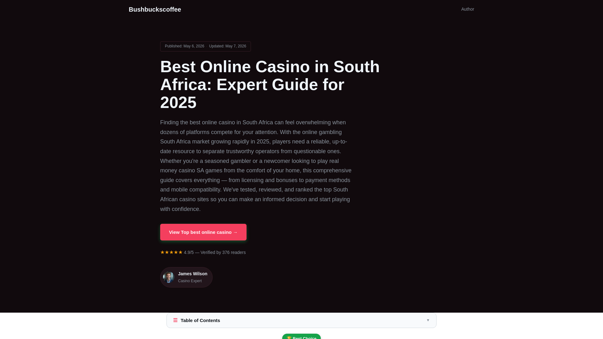 website screenshot of https://bushbuckscoffee-co-za.pages.dev/