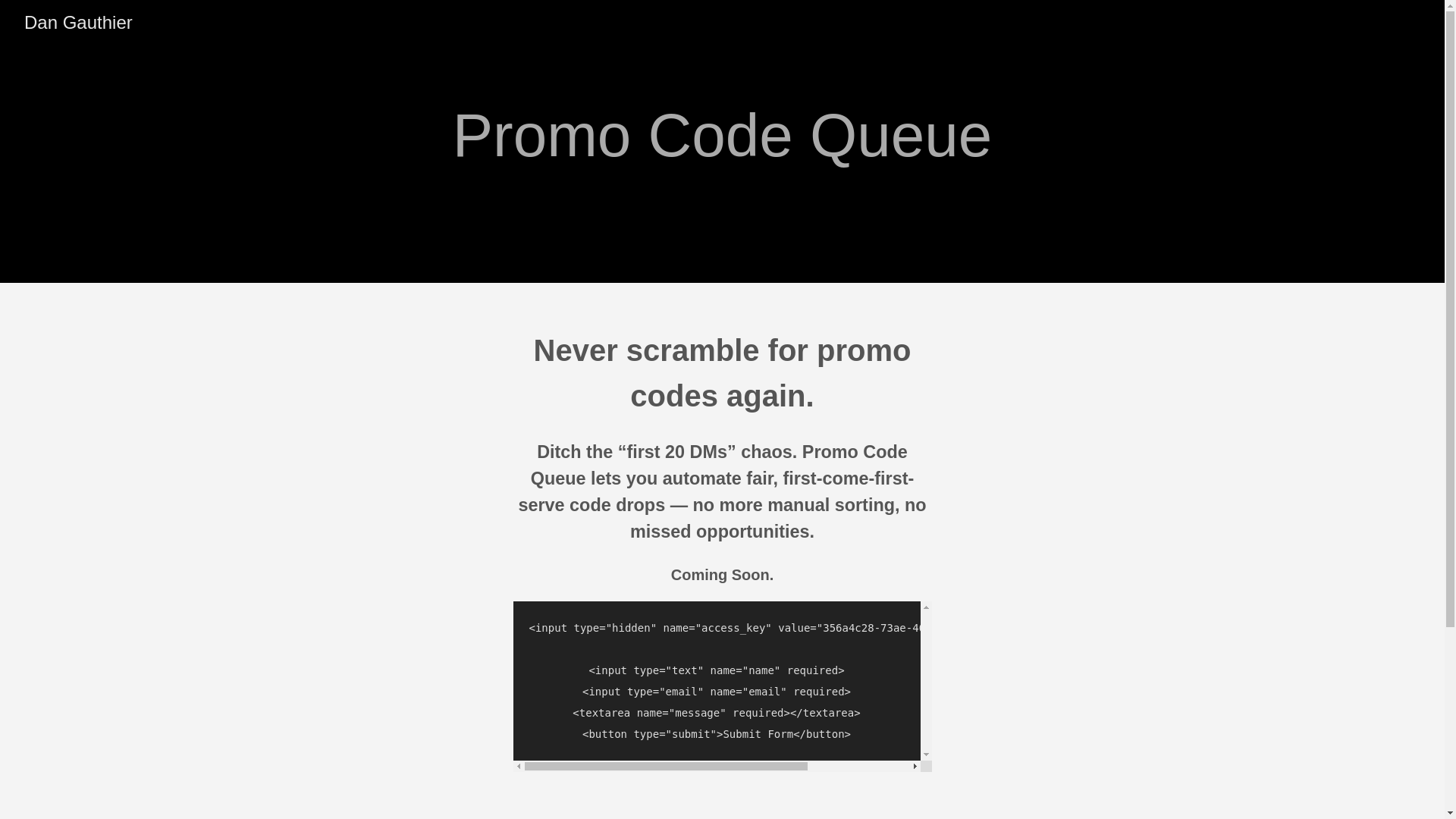 website screenshot of https://promocodequeue.pages.dev/