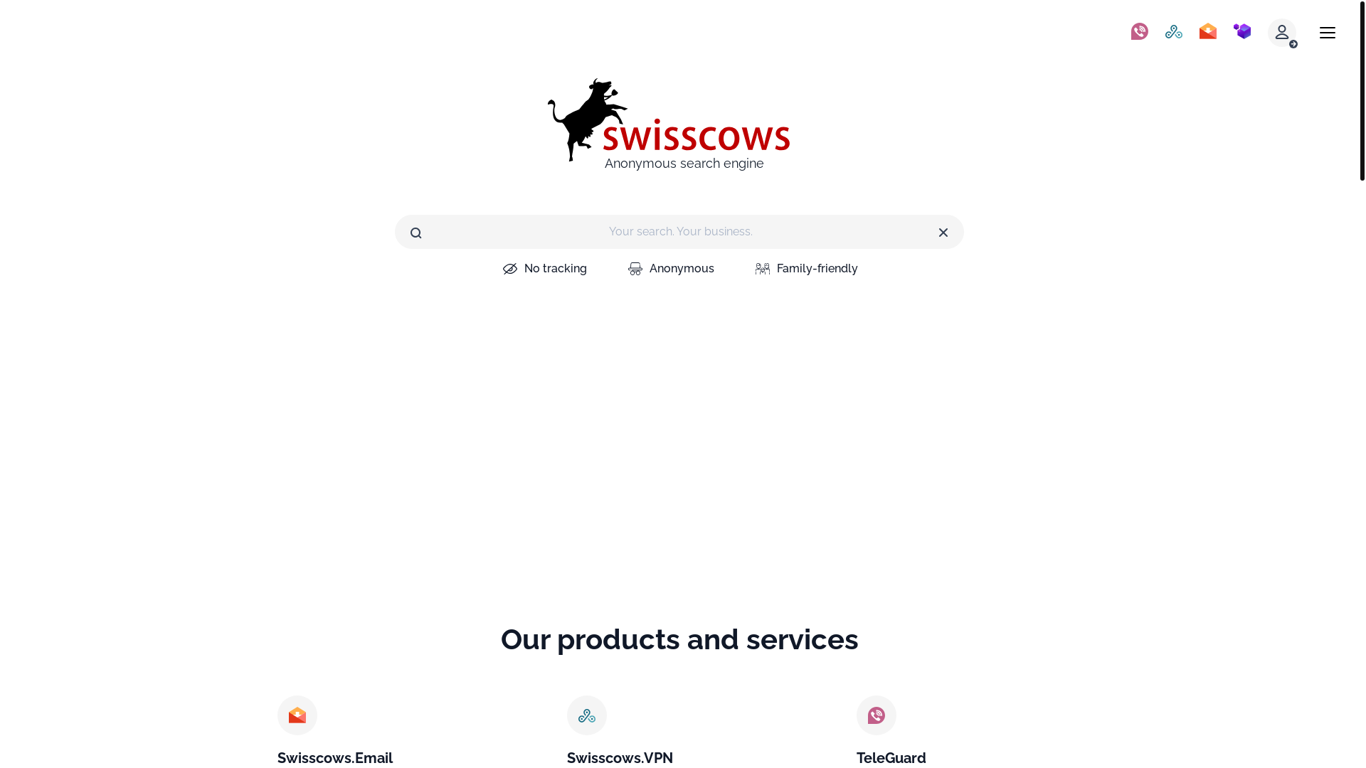 website screenshot of https://www.swisscows.com/en